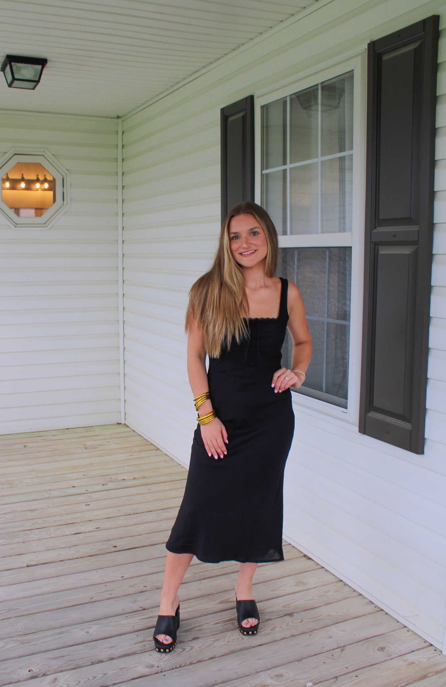 Haley Midi Dress, Black