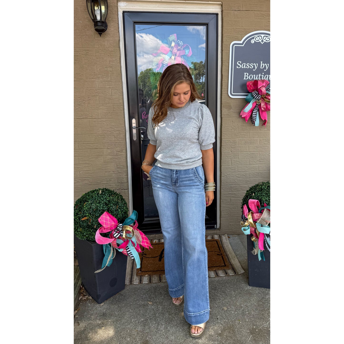 Mia Top, Grey