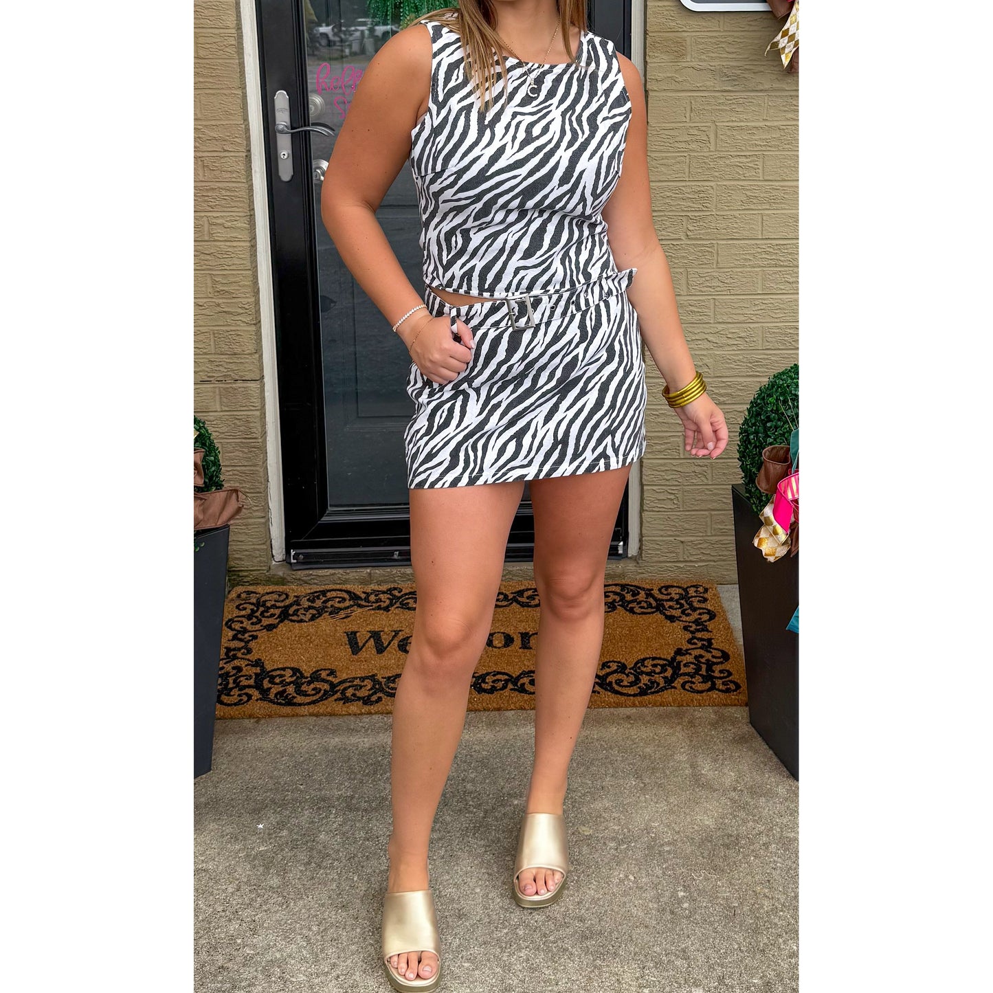 Zebra Two Piece Set, Black/White