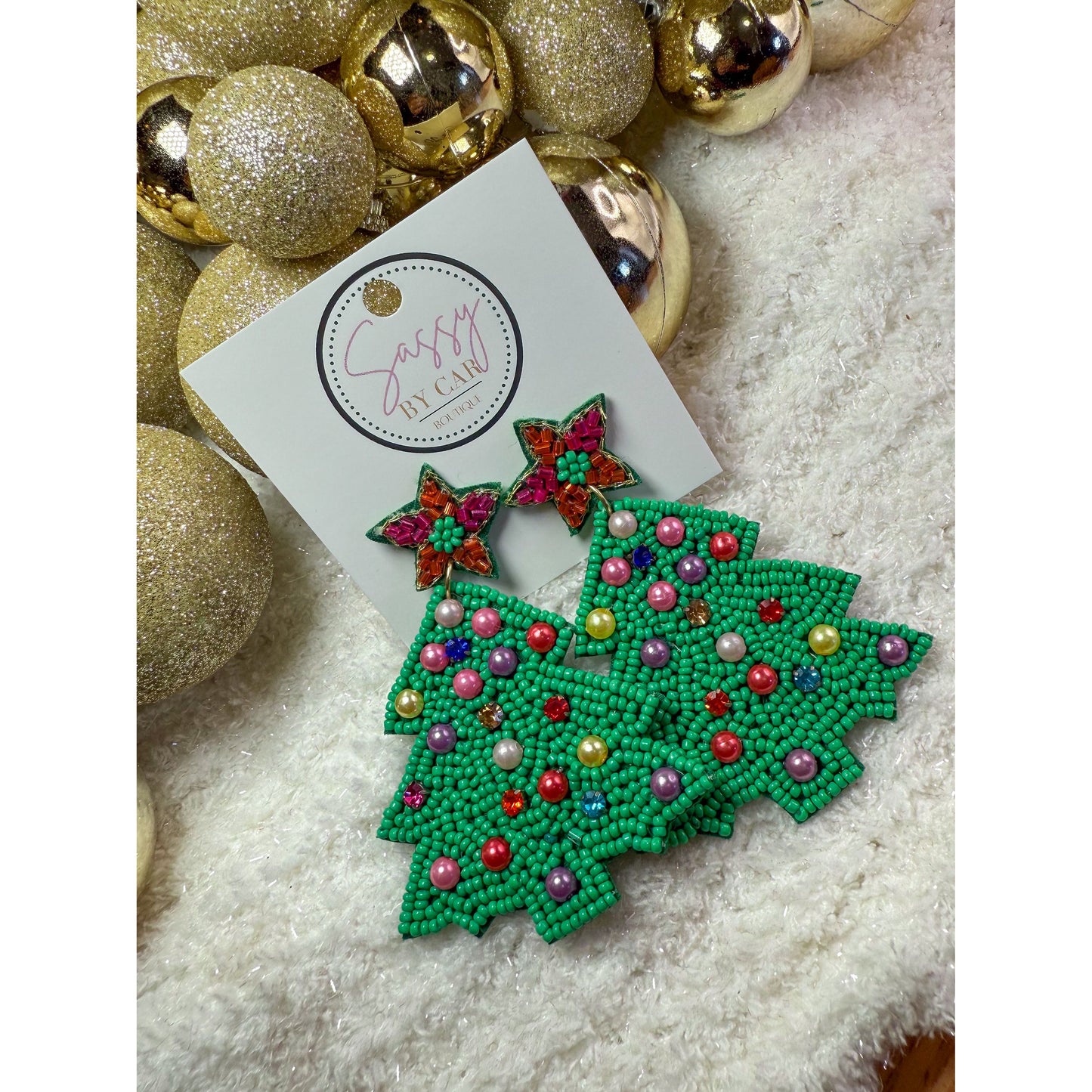 Tree Beaded Earrings