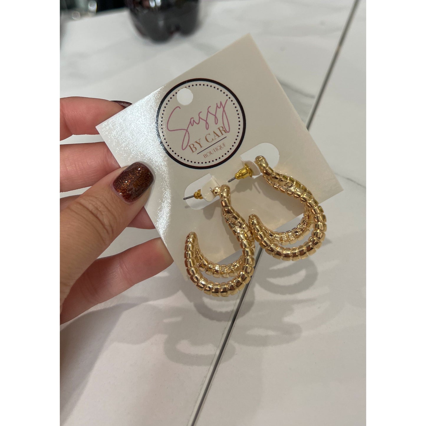 Gold Detailed Hoops