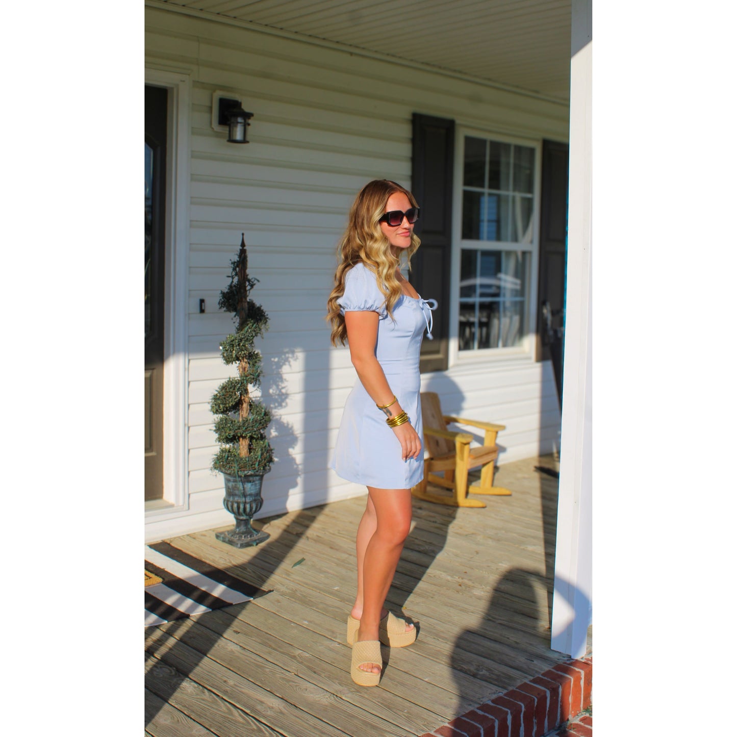 Mina Mini Dress, Baby Blue