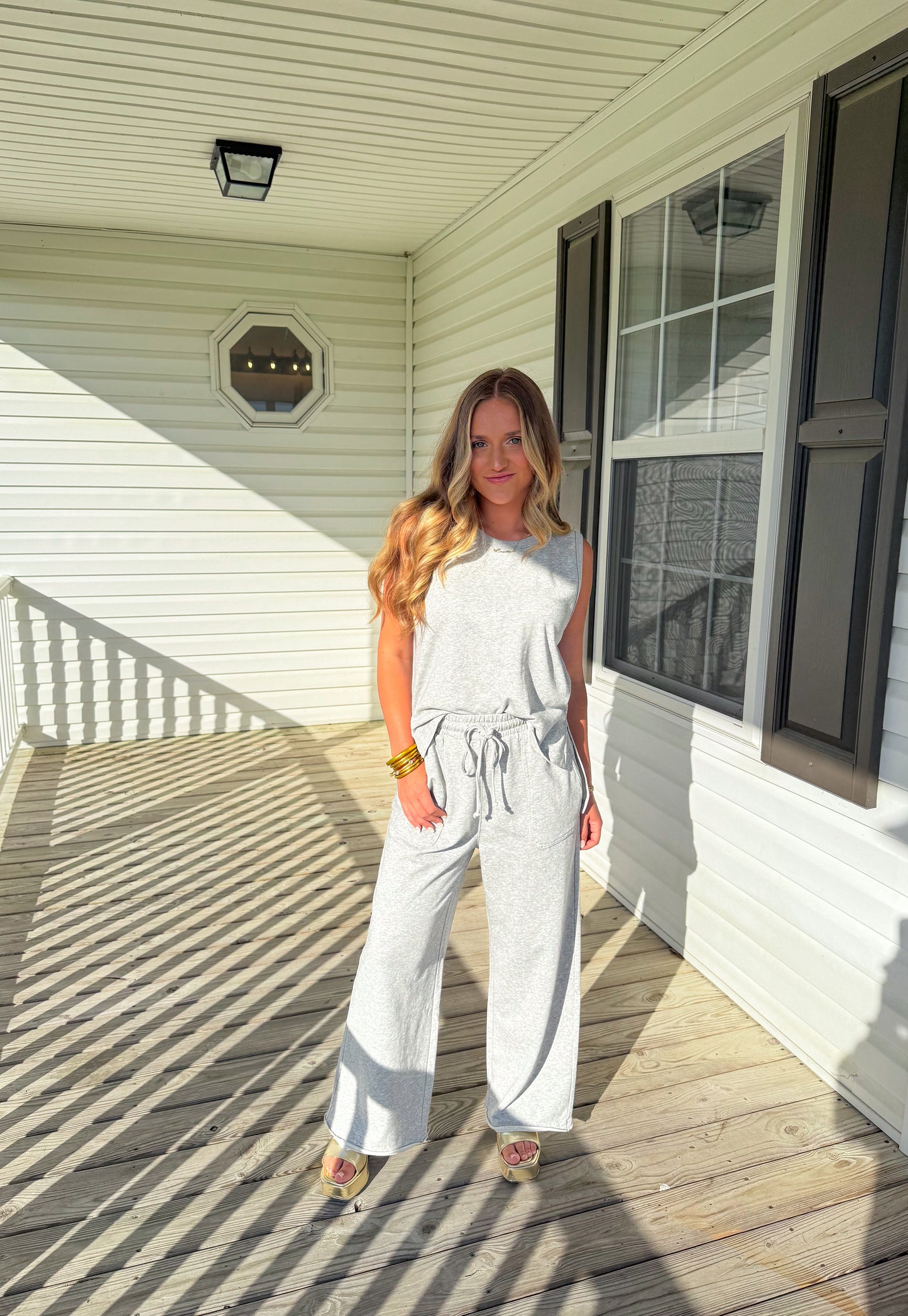 Molly Two Piece Set, Heather Gray