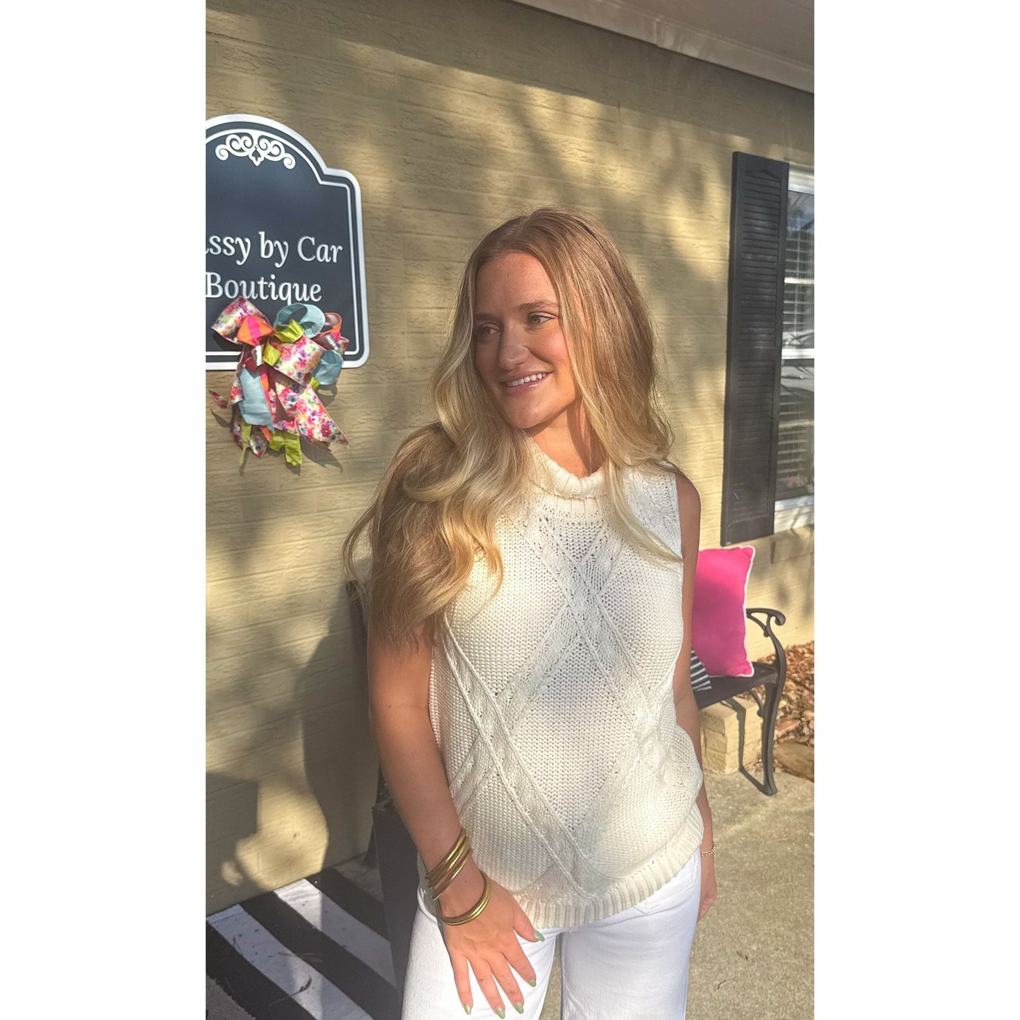 Georgia Turtleneck Top, Cream