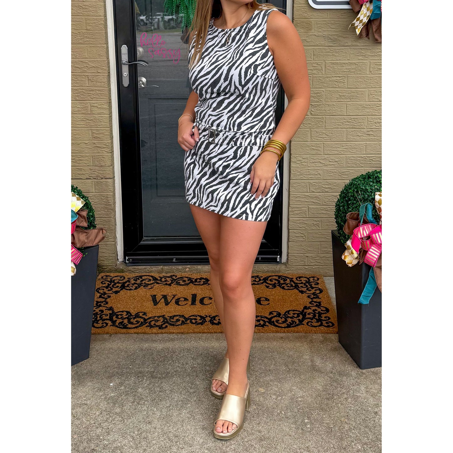 Zebra Two Piece Set, Black/White