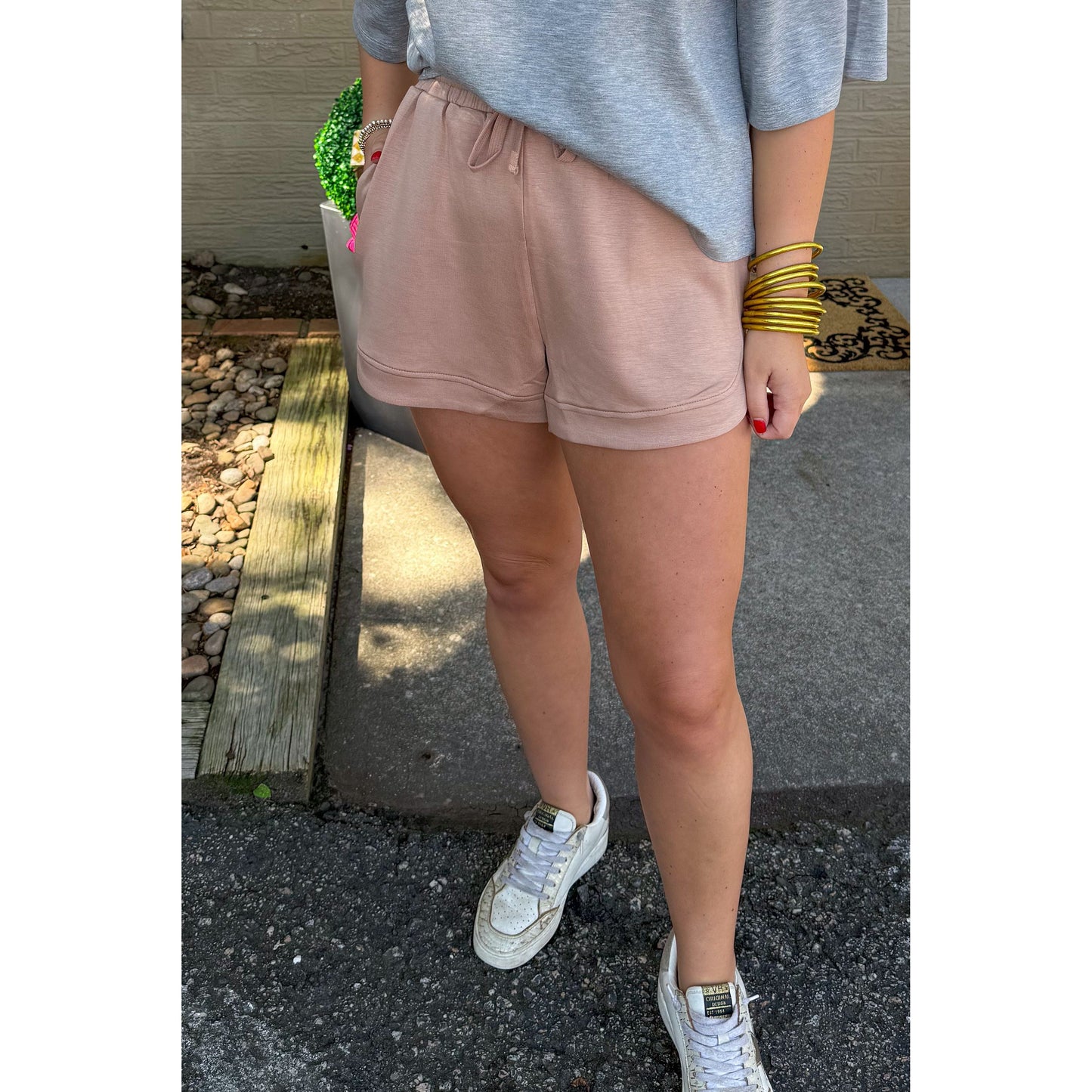 Hannah Lounge Shorts, Taupe