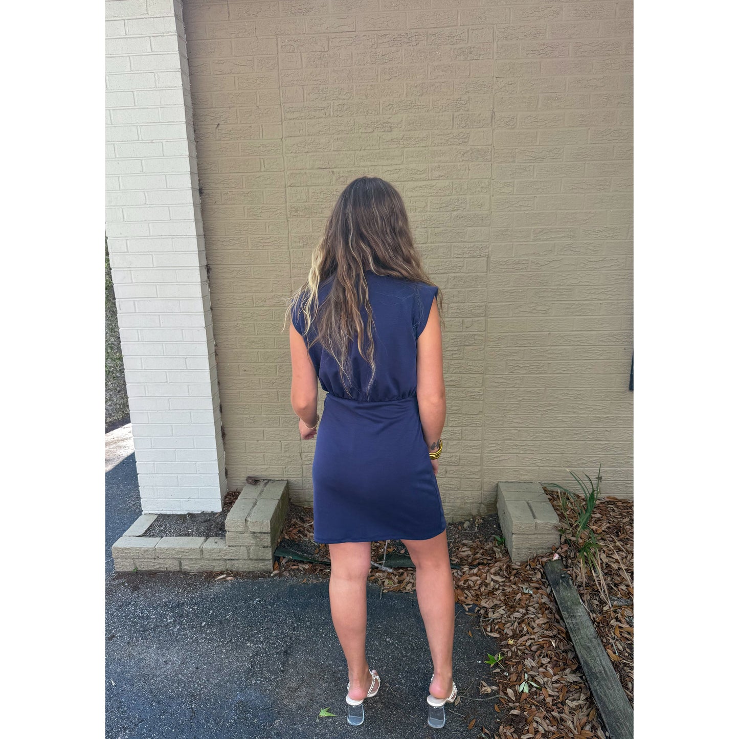 Reagan Wrap Mini Dress, Navy