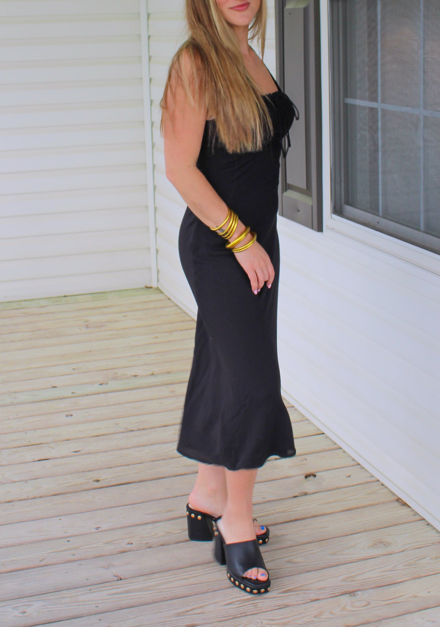 Haley Midi Dress, Black