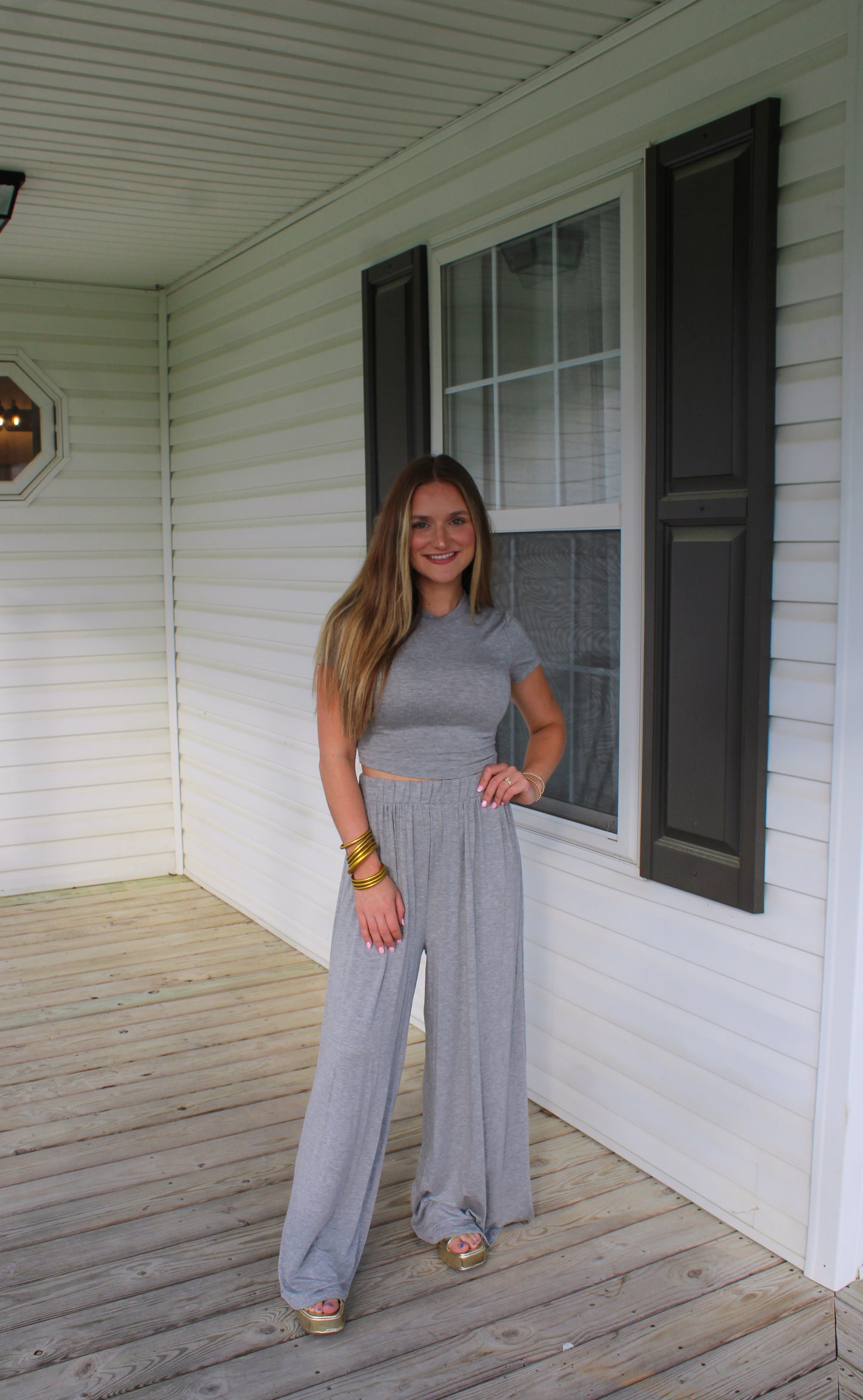 Lola Lounge Set, Heather Gray