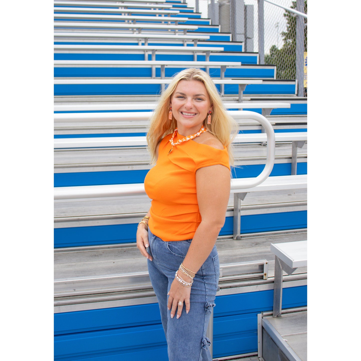 Kimberly Asymmetrical Top, Orange