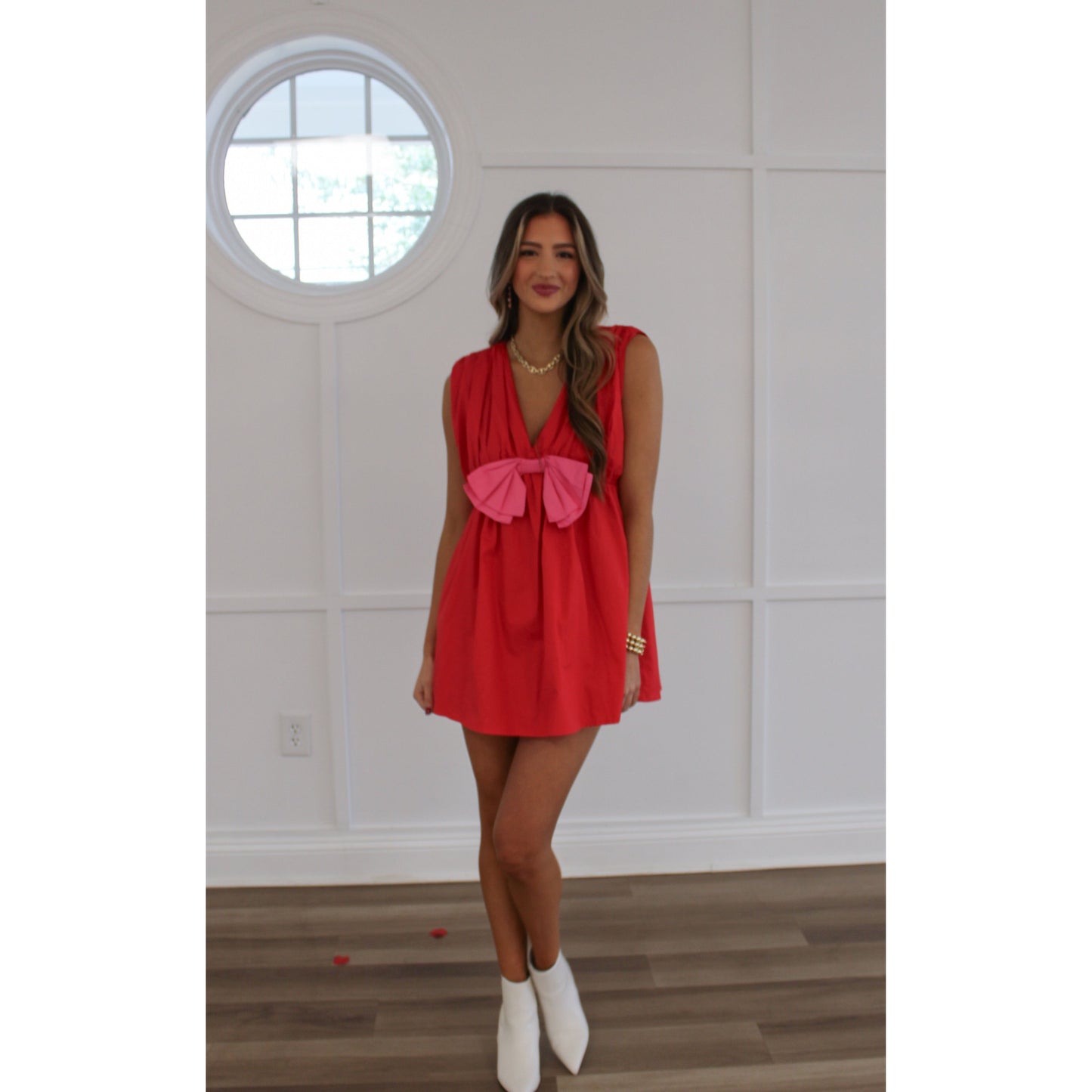 Haisley Detail Romper, Red/Pink