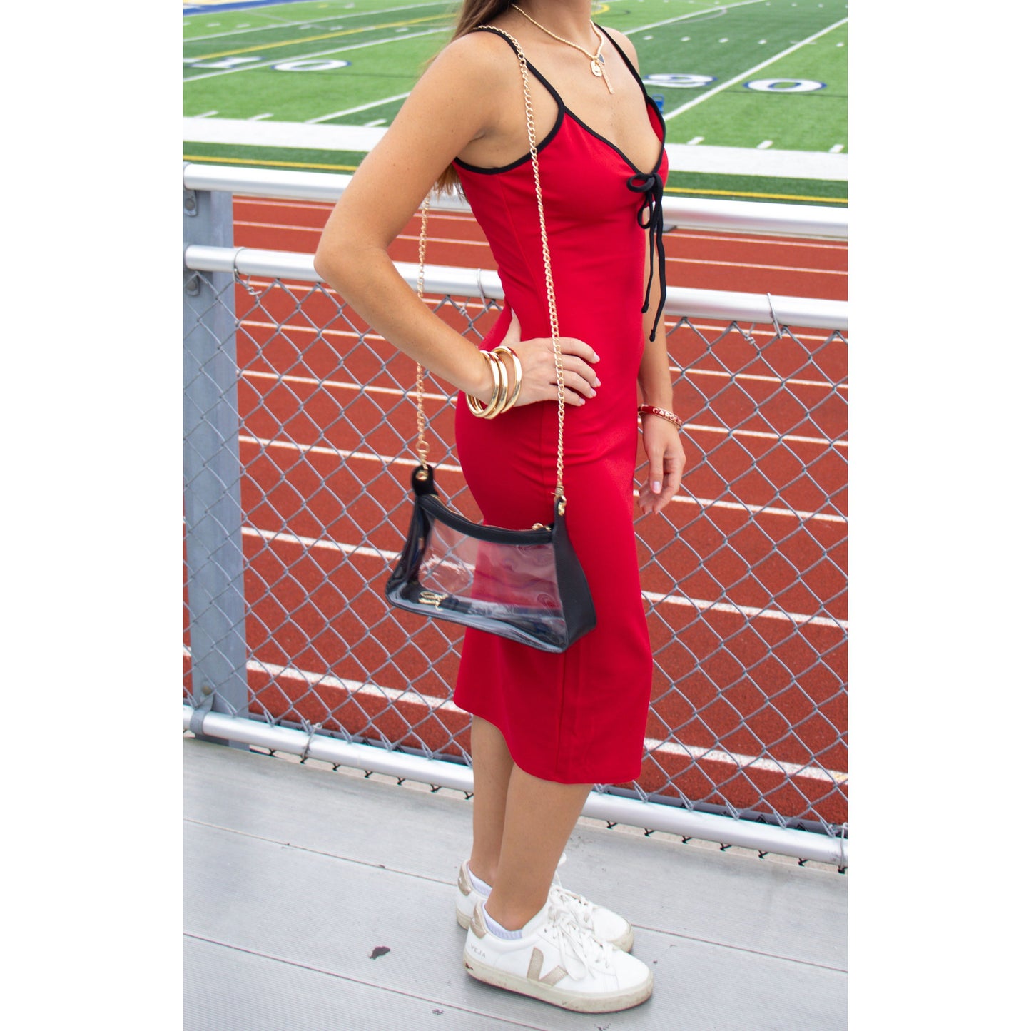 Lila Midi Dress, Burgundy/Black