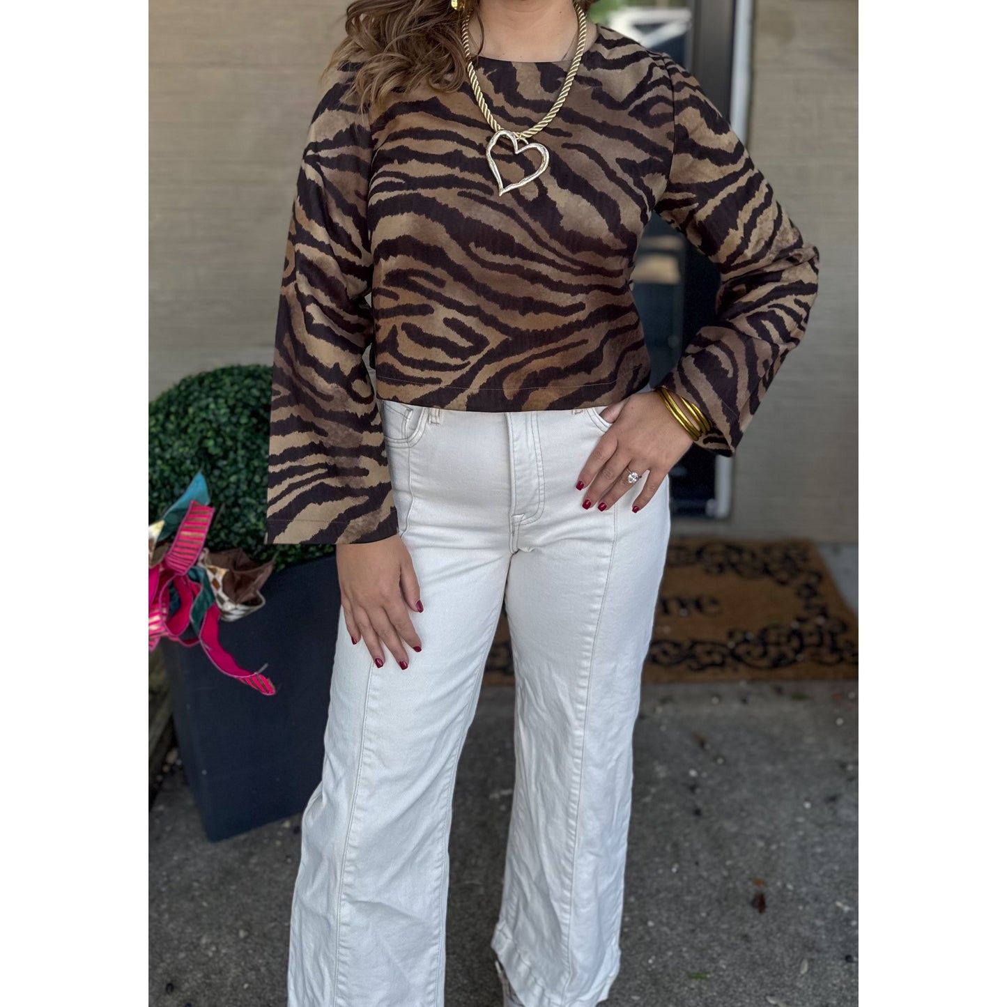 Zebra Crazy Top, Black/Gold