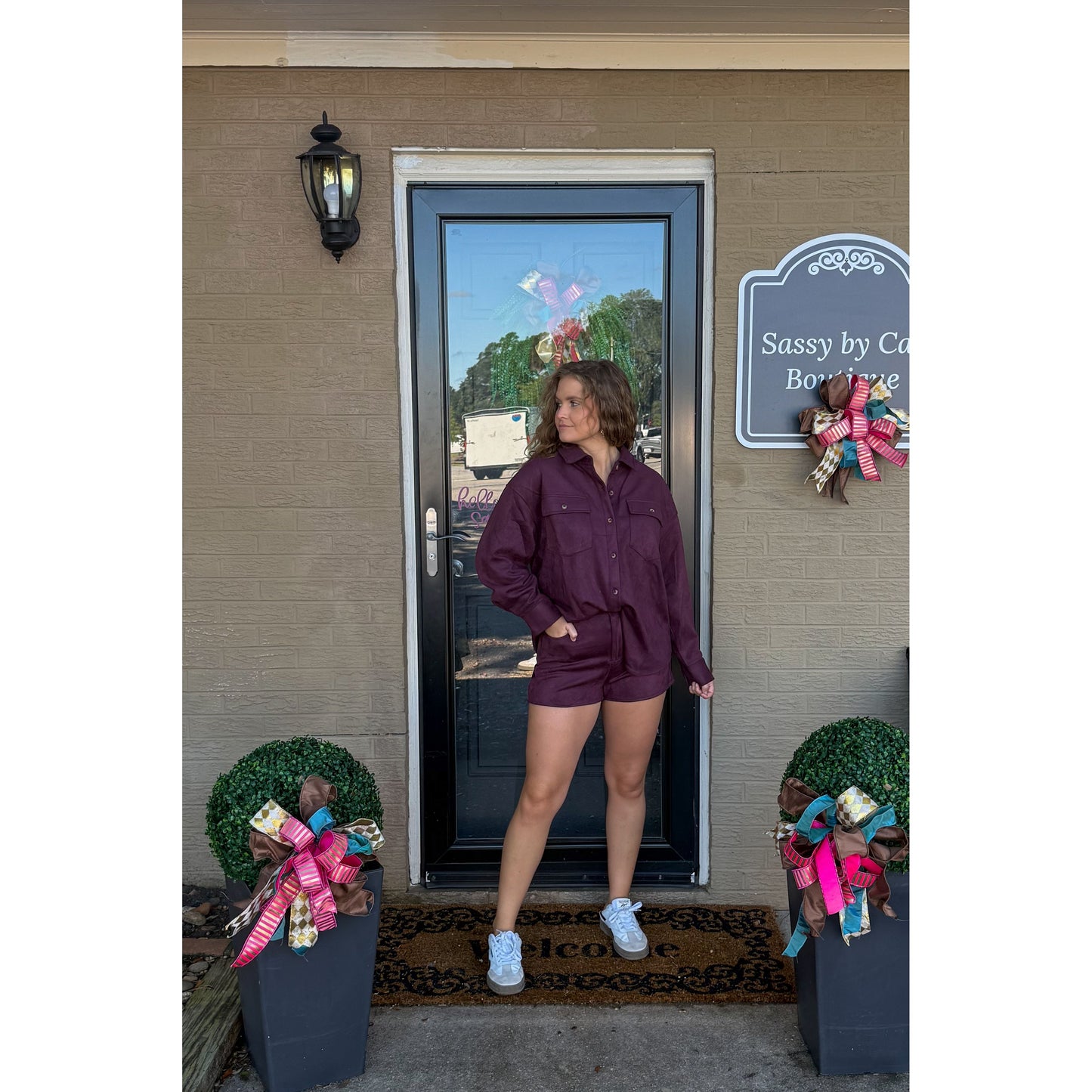 Burgundy Suede Set