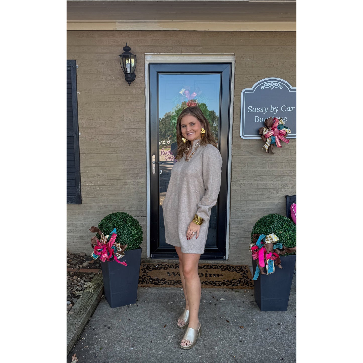 Murphy Sweater Dress, Taupe