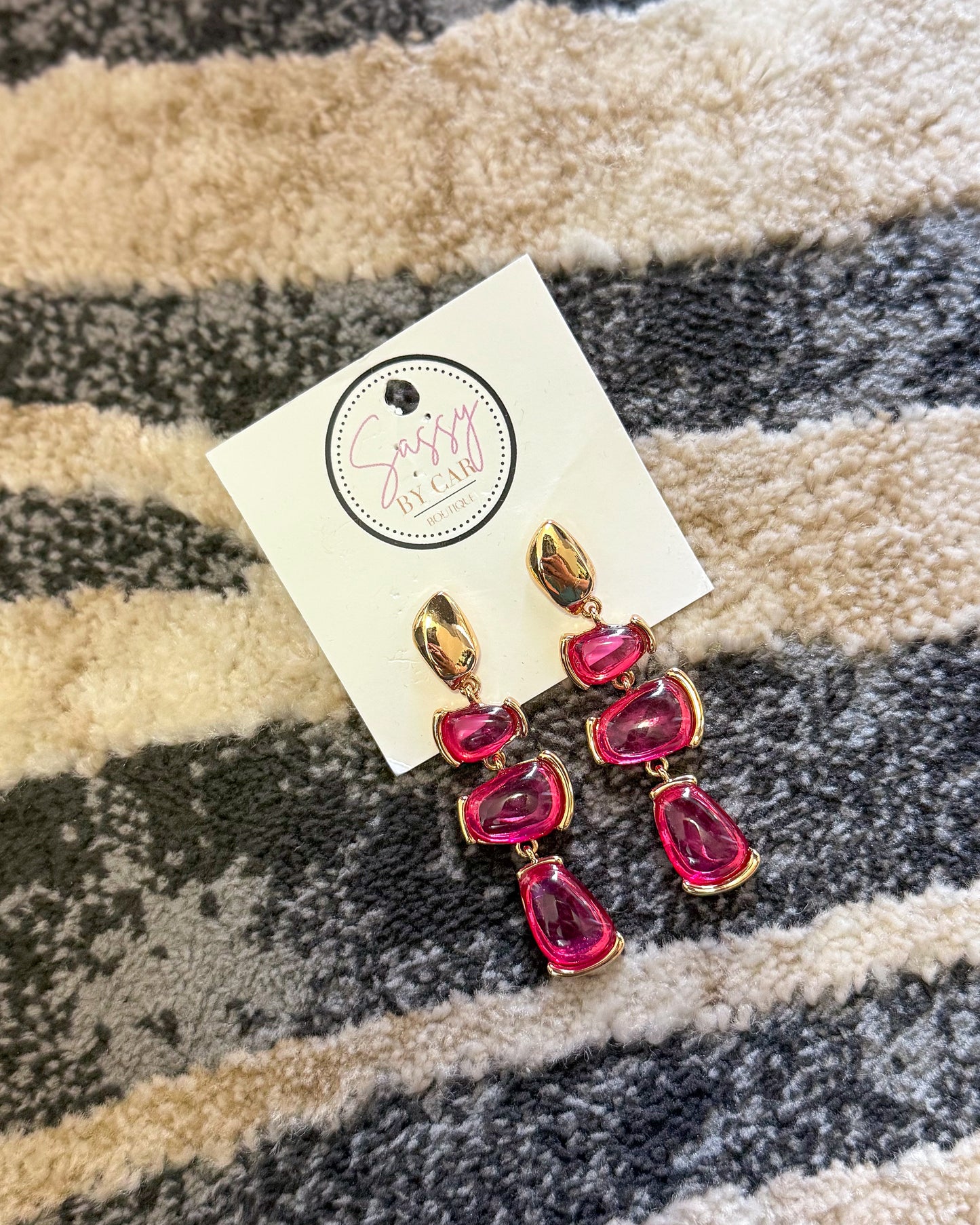 Pink Jeweled Earrings