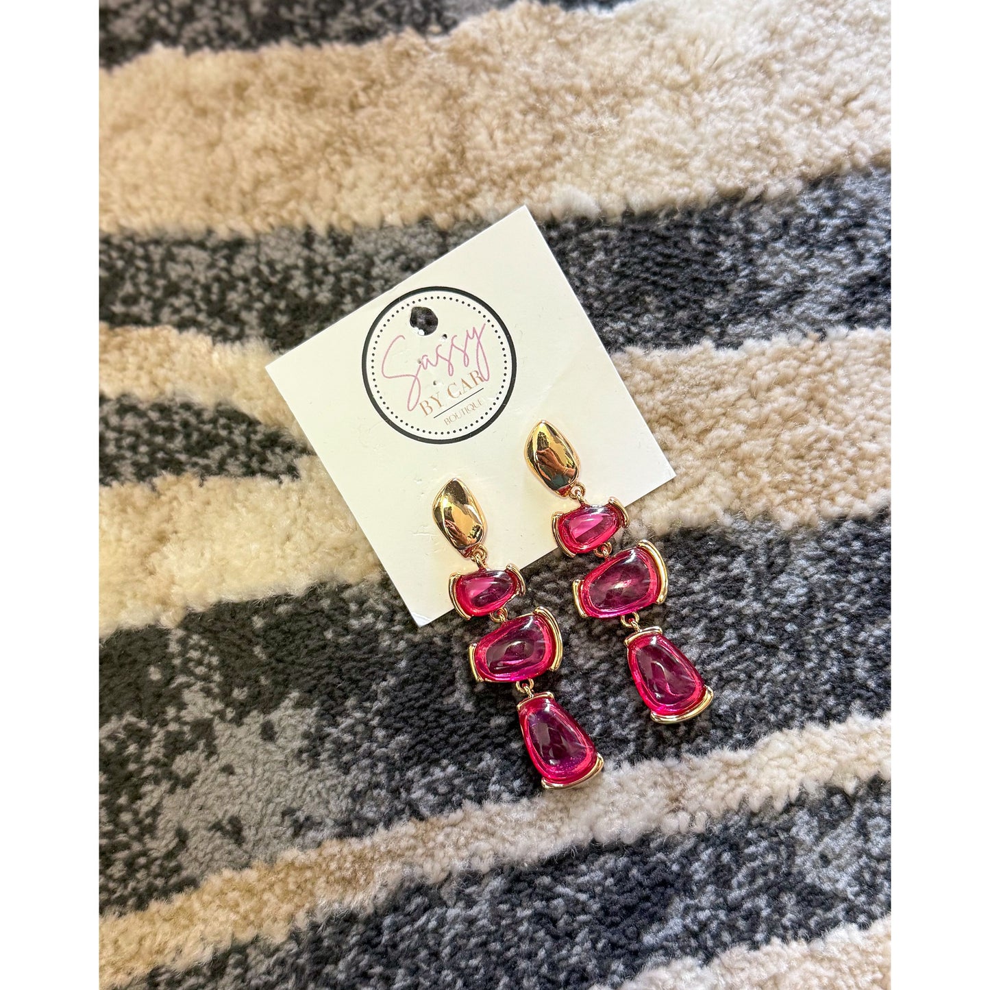Pink Jeweled Earrings