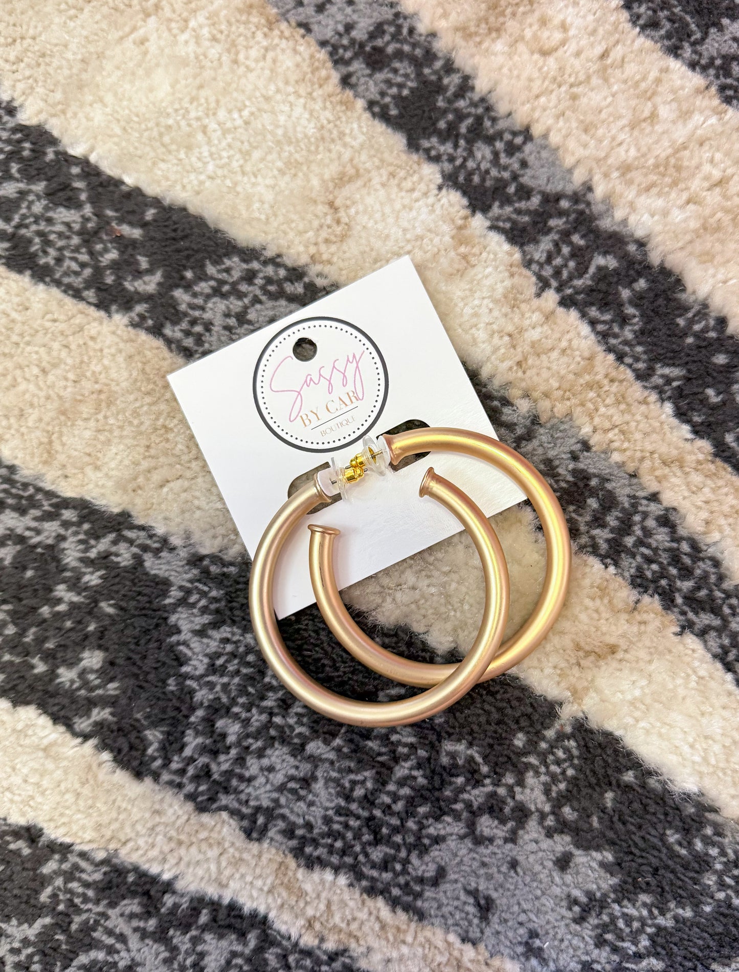 Matte Gold Hoops