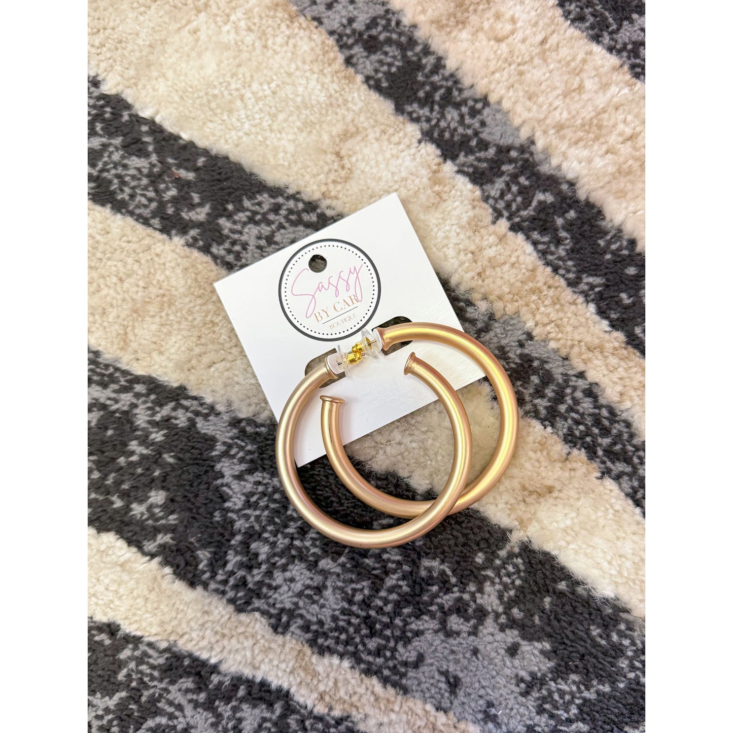 Matte Gold Hoops