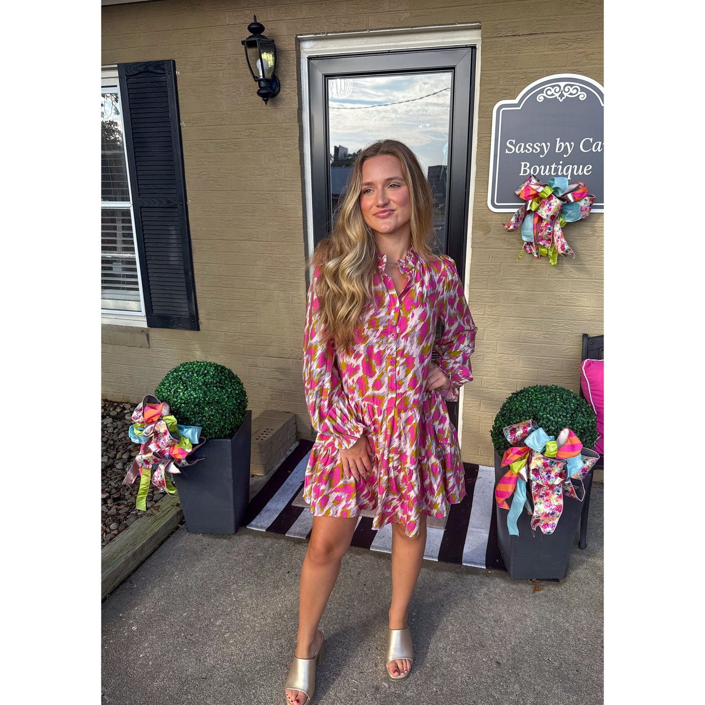 Emersyn Pattern Mini Dress, Multi-Color