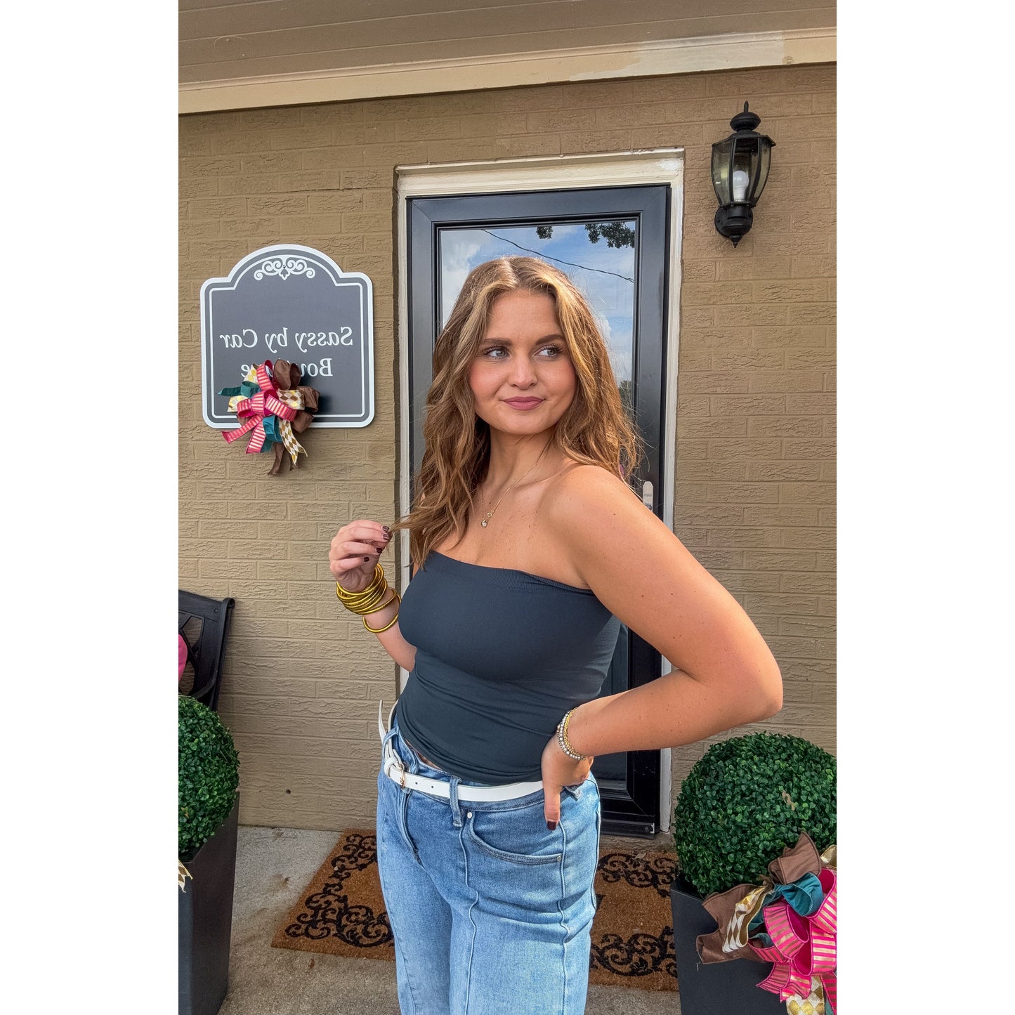 Two Layer Tube Top, Forest Green