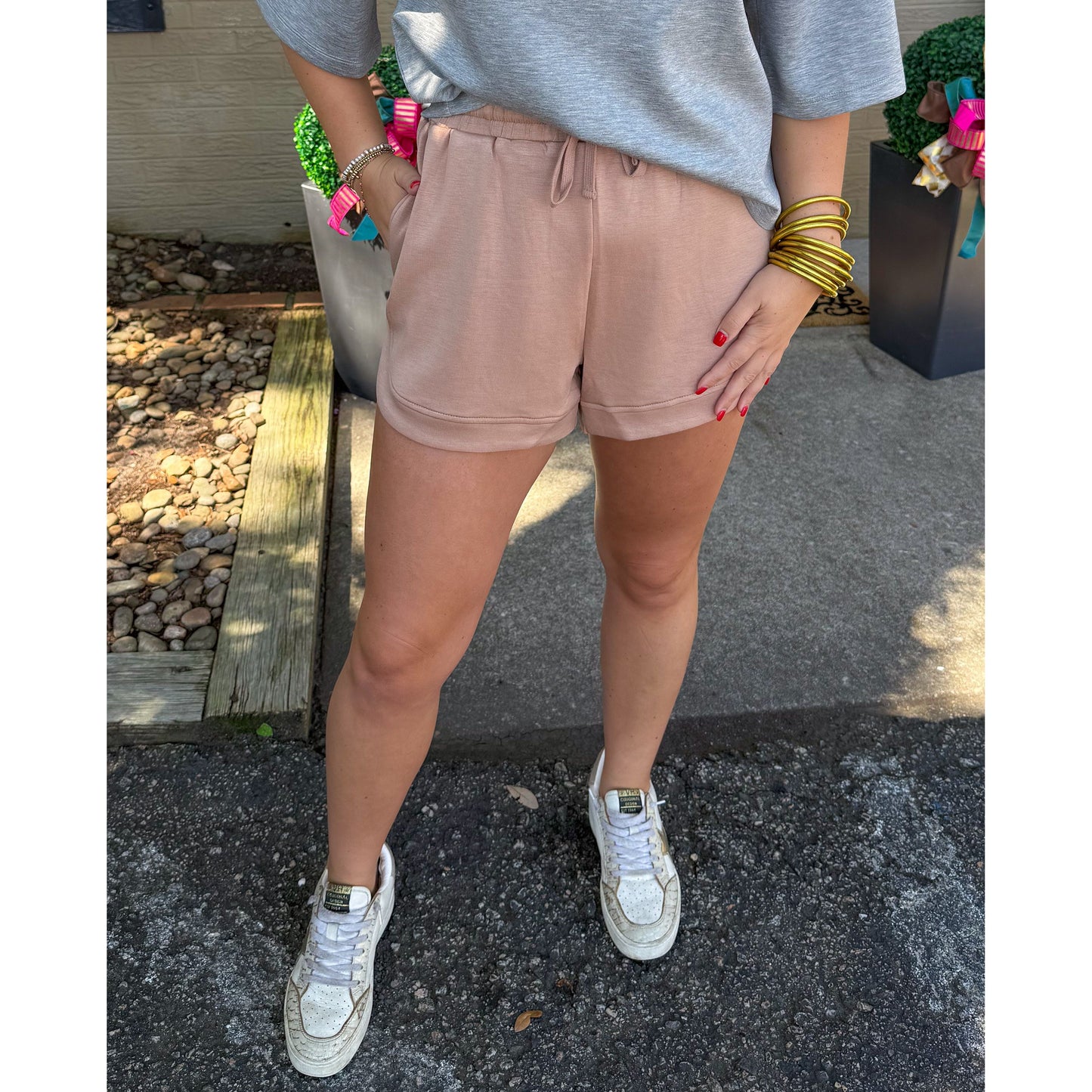 Hannah Lounge Shorts, Taupe