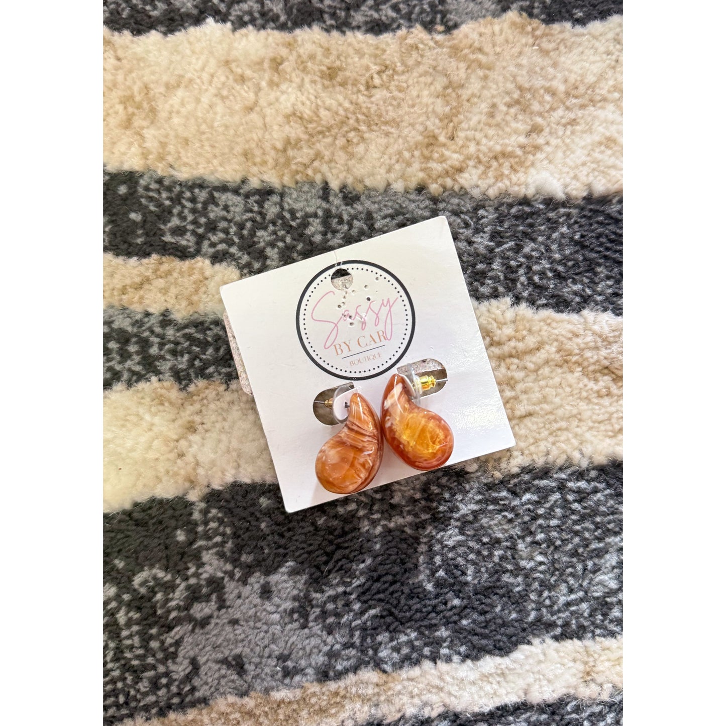 Brown Detail Hoops