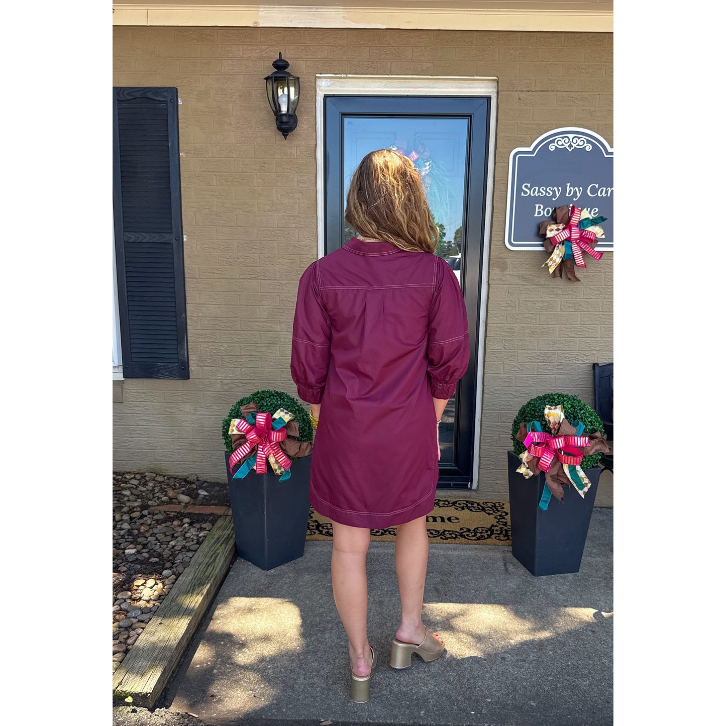Ashe Mini Dress, Burgundy