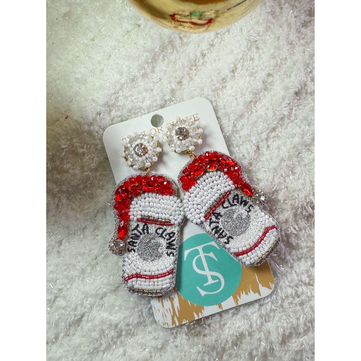Santa Claws Beaded Earrings