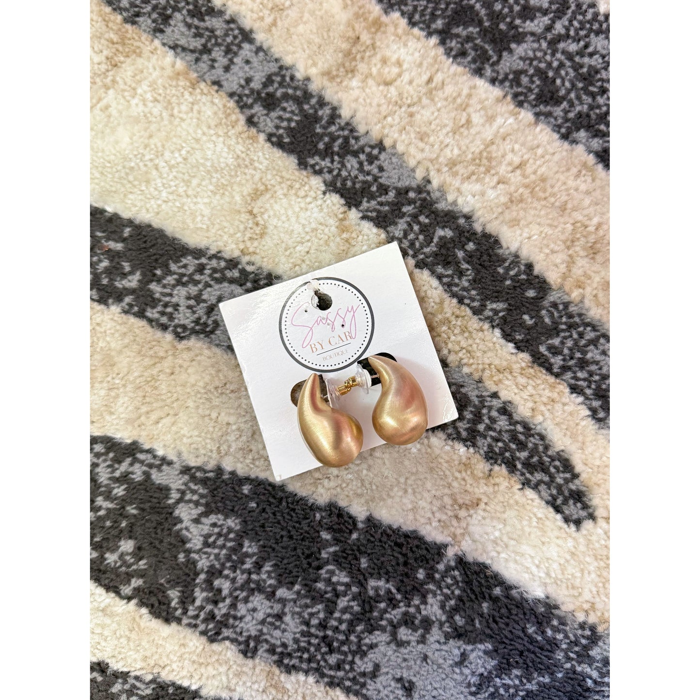 Matte Gold Hoops