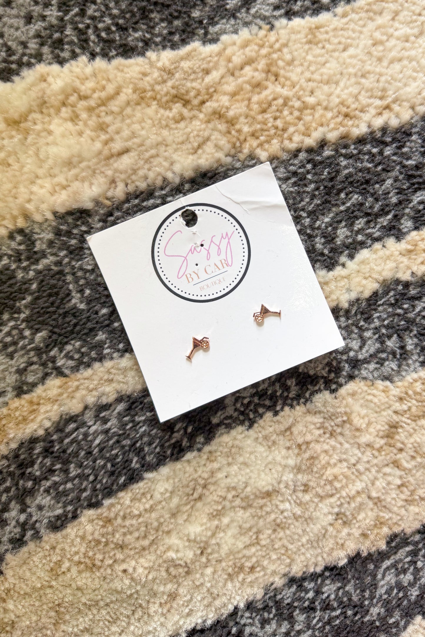 Rose Gold Martini Earrings