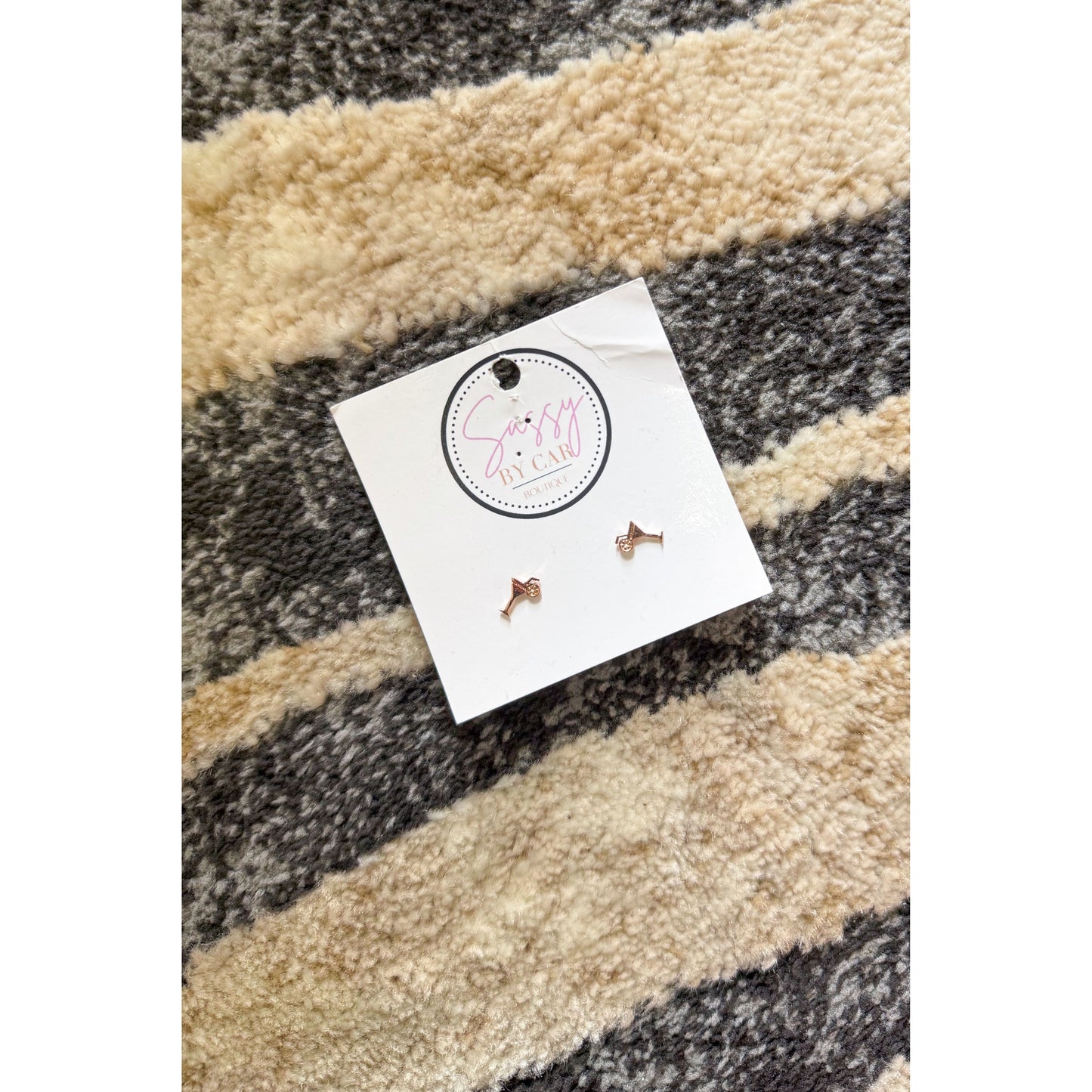 Rose Gold Martini Earrings