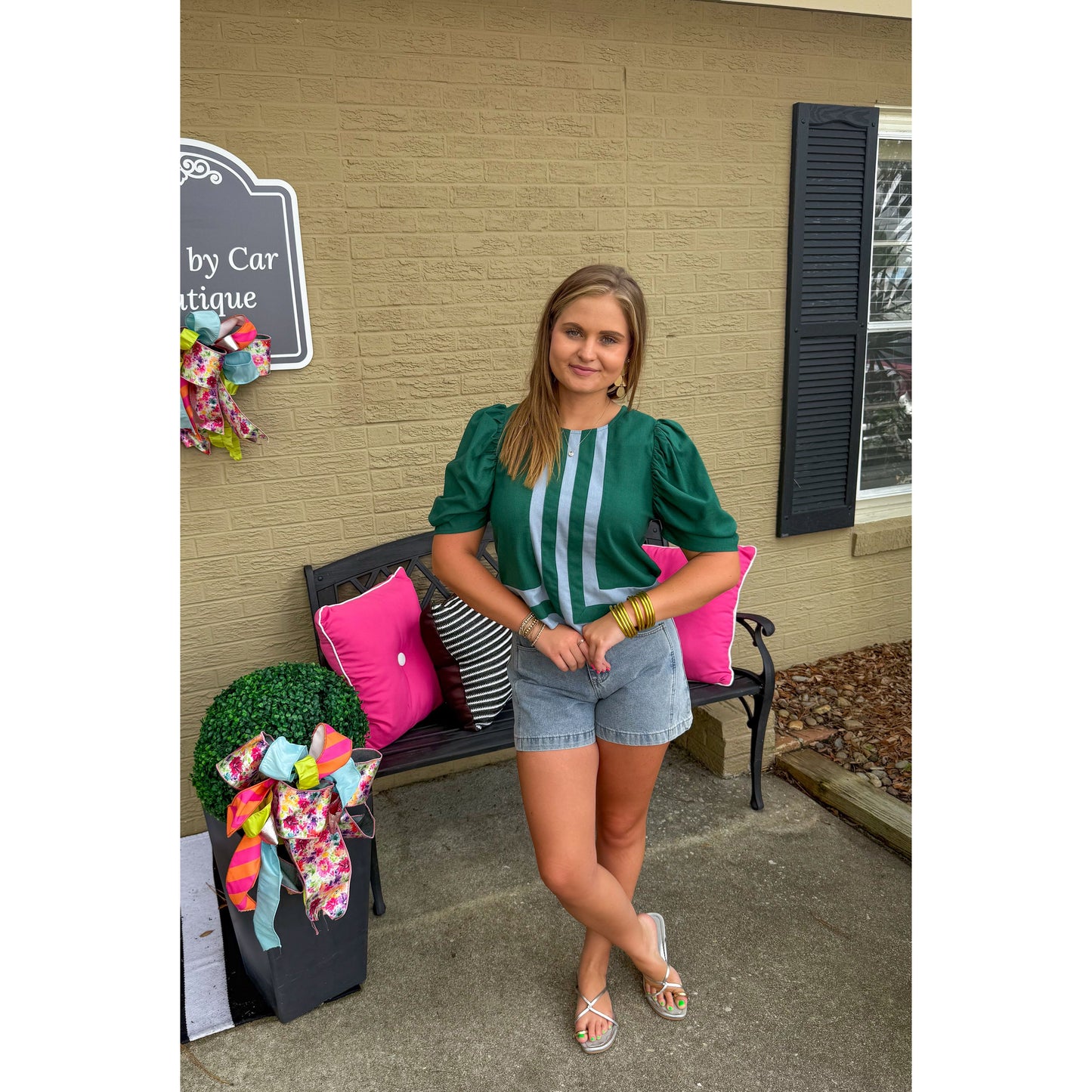 Lilly Blouse, Green/Blue