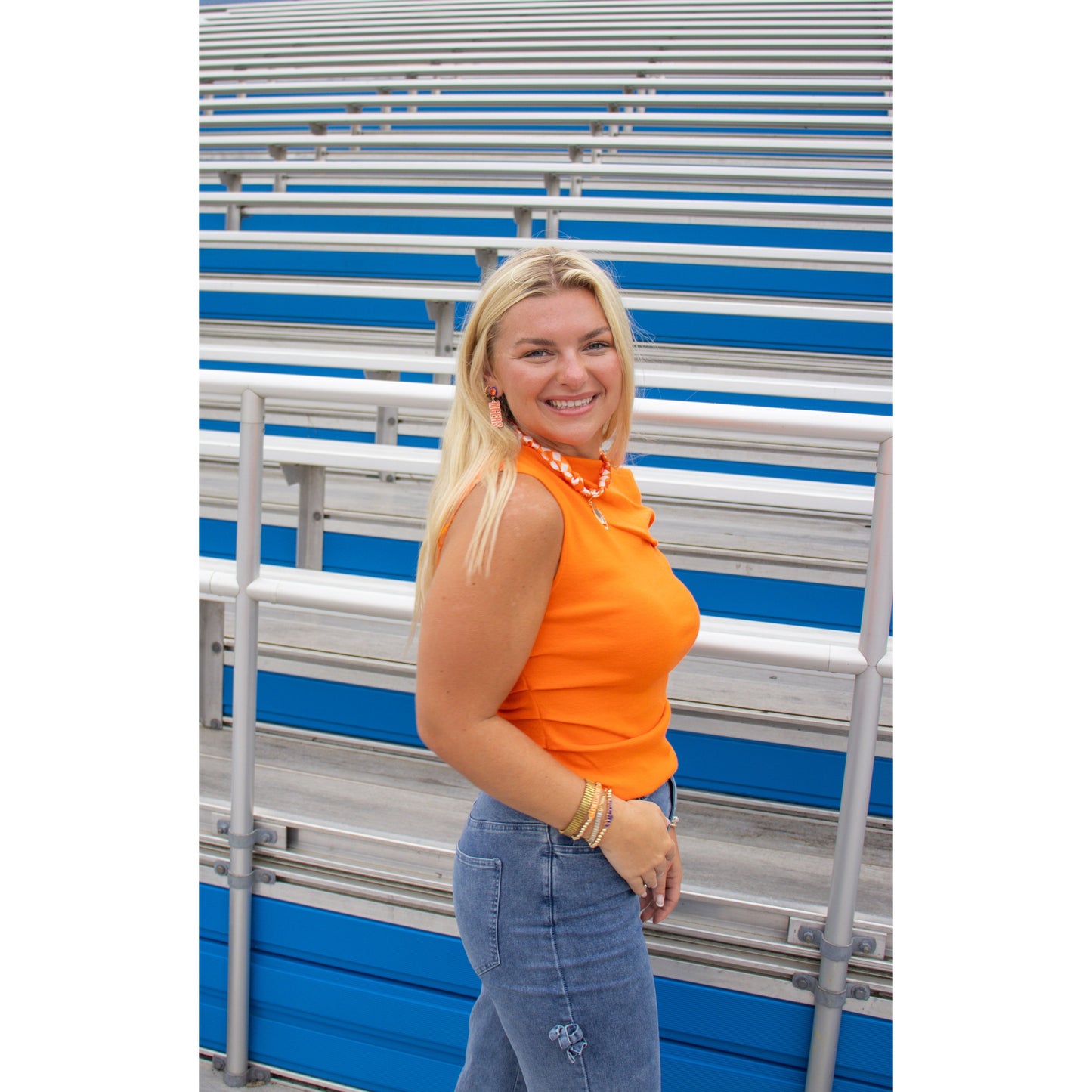 Kimberly Asymmetrical Top, Orange