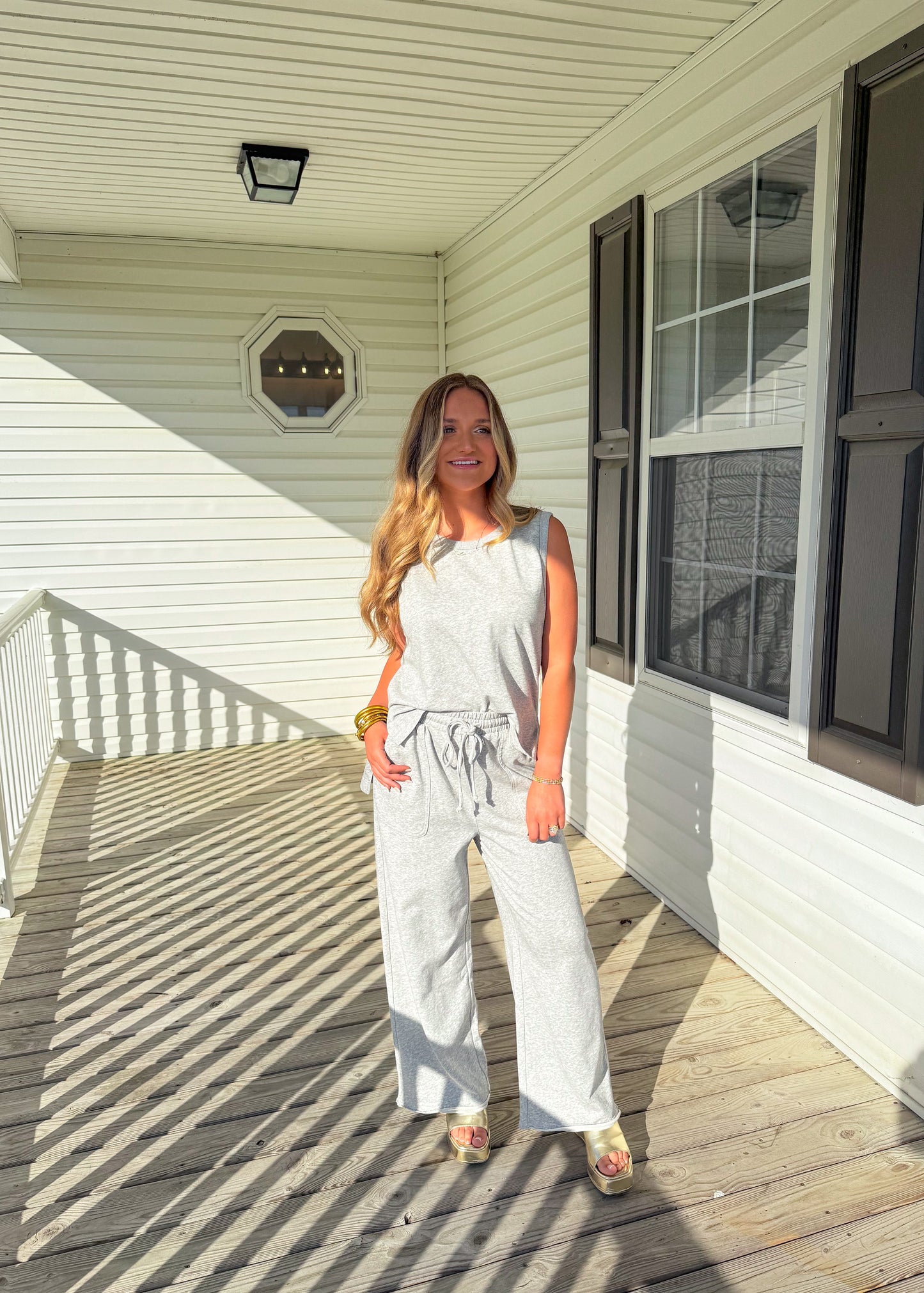 Molly Two Piece Set, Heather Gray
