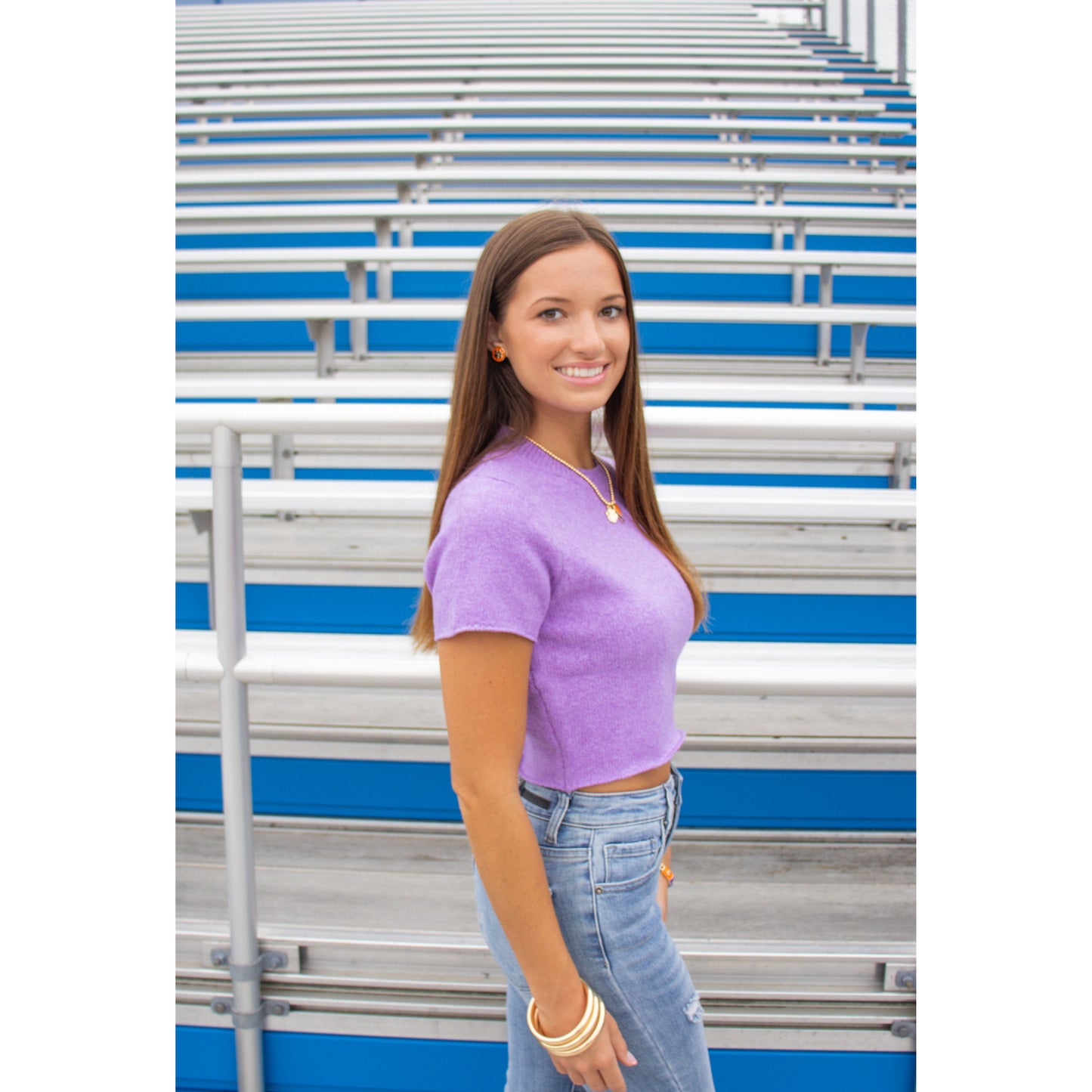 Palmer Crop Top, Purple