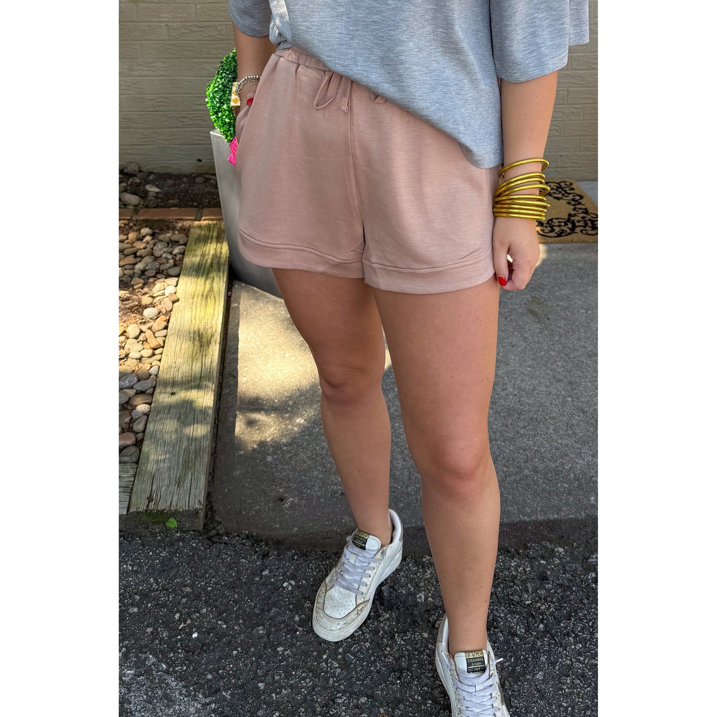 Hannah Lounge Shorts, Taupe