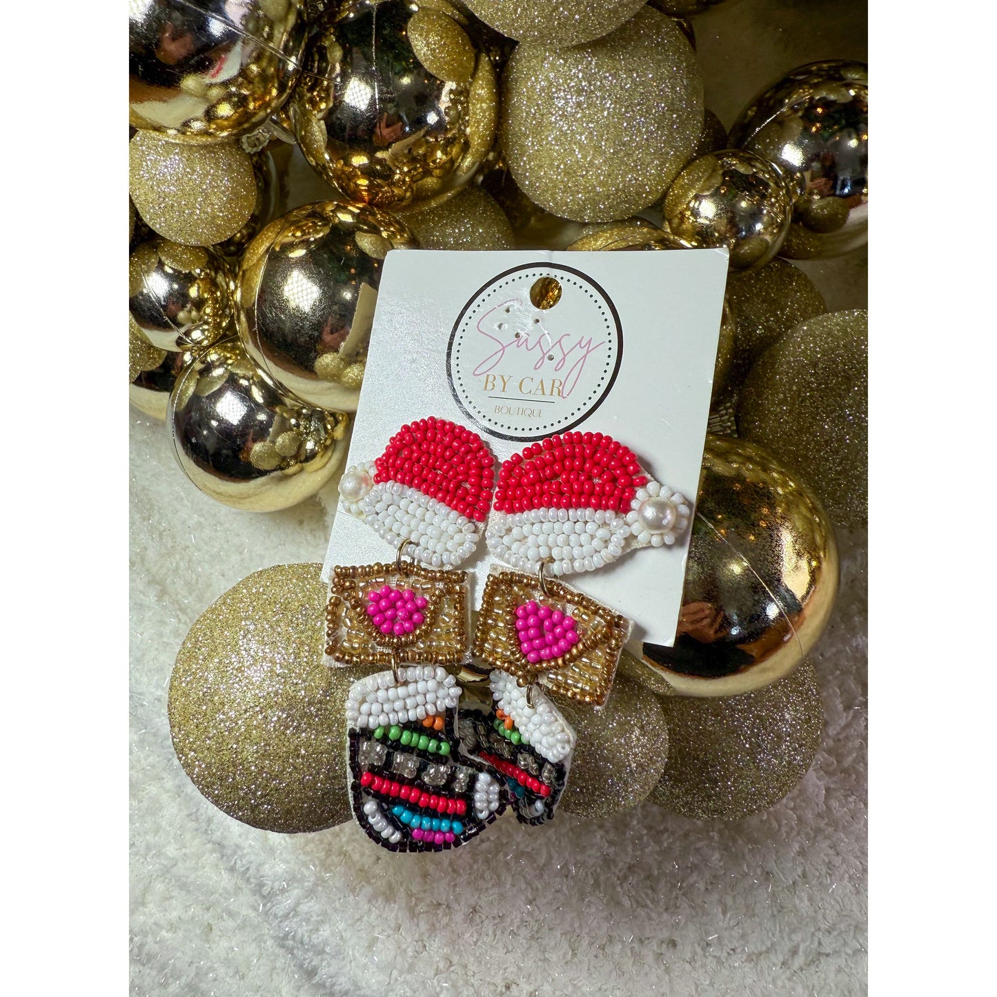 Stocking Beaded Earrings