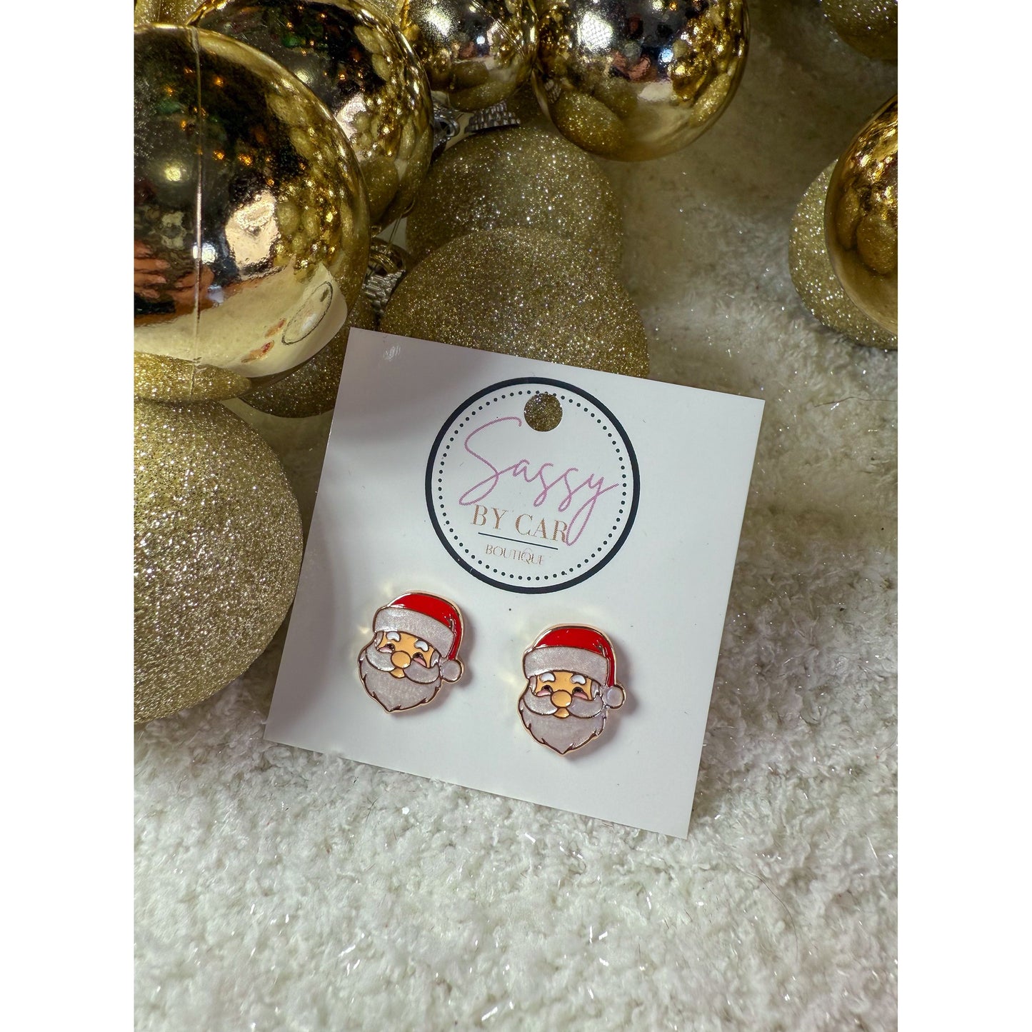 Red Santa Studs