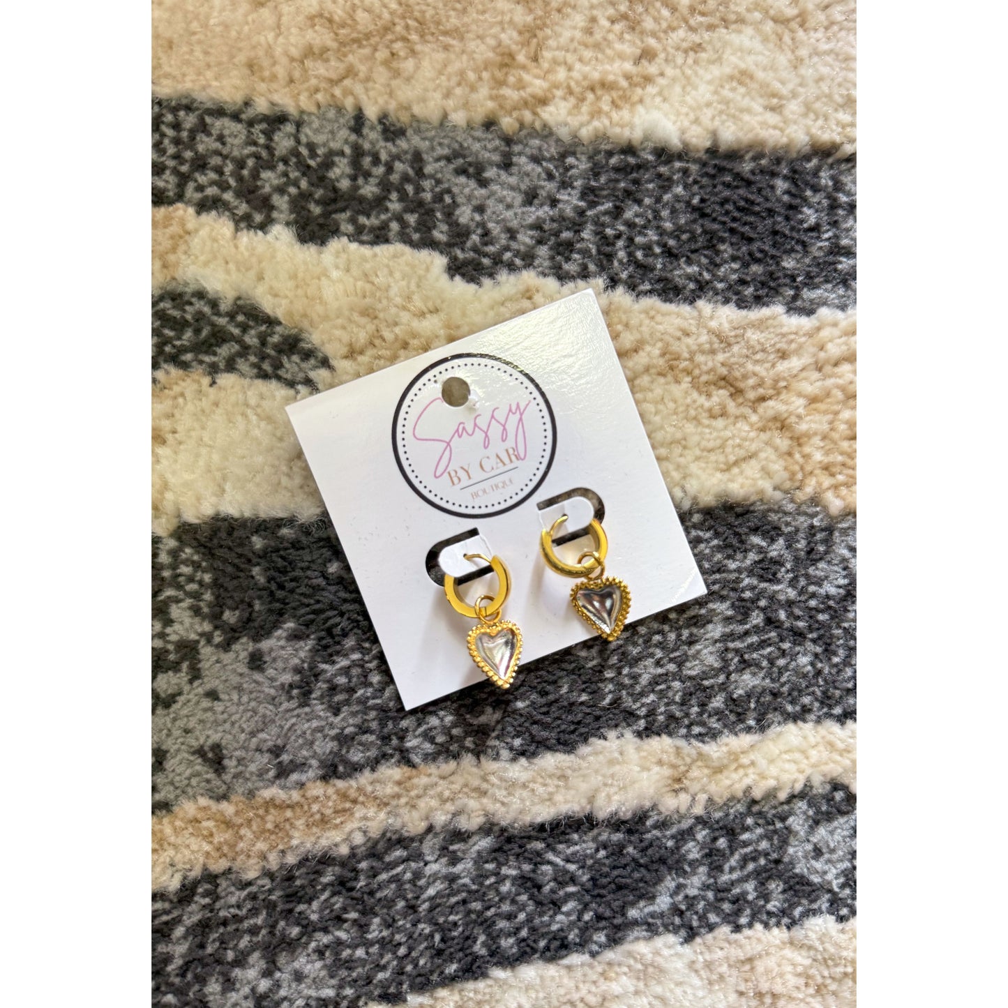 Silver/Gold Heart Huggies