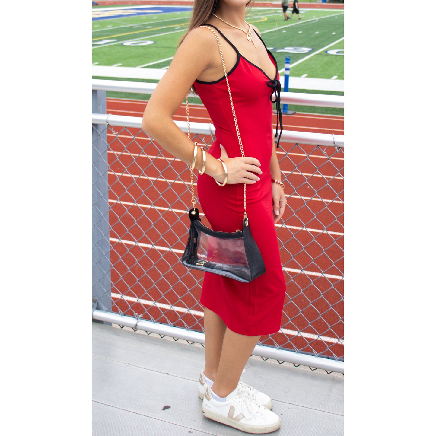 Lila Midi Dress, Burgundy/Black