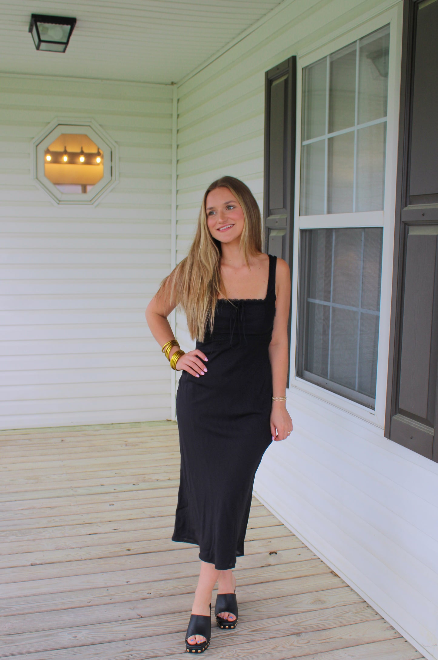 Haley Midi Dress, Black