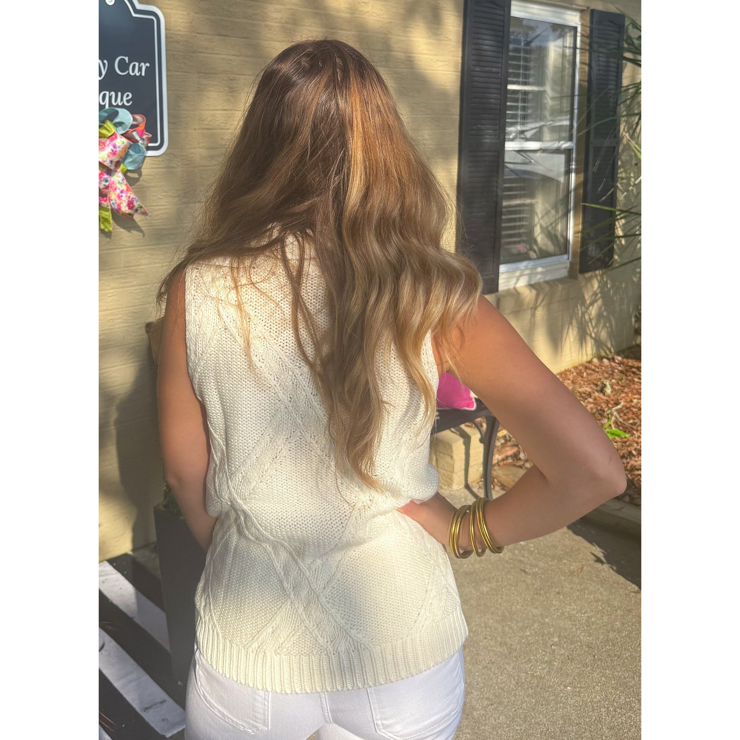 Georgia Turtleneck Top, Cream