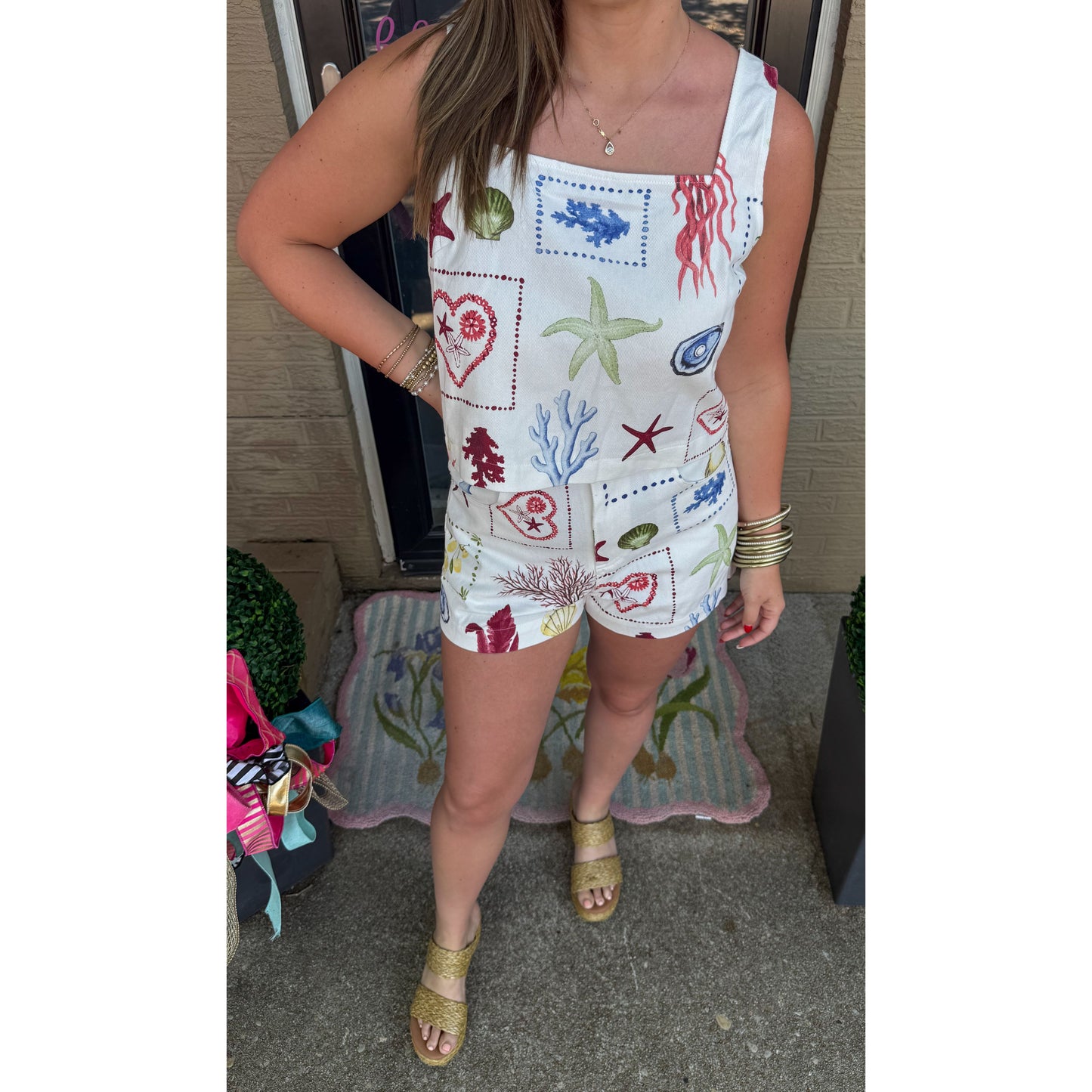 Nautical Pattern Denim Set