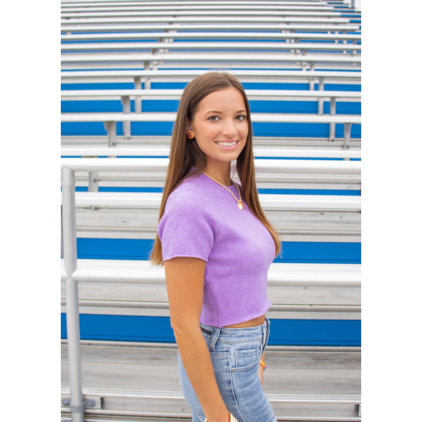 Palmer Crop Top, Purple