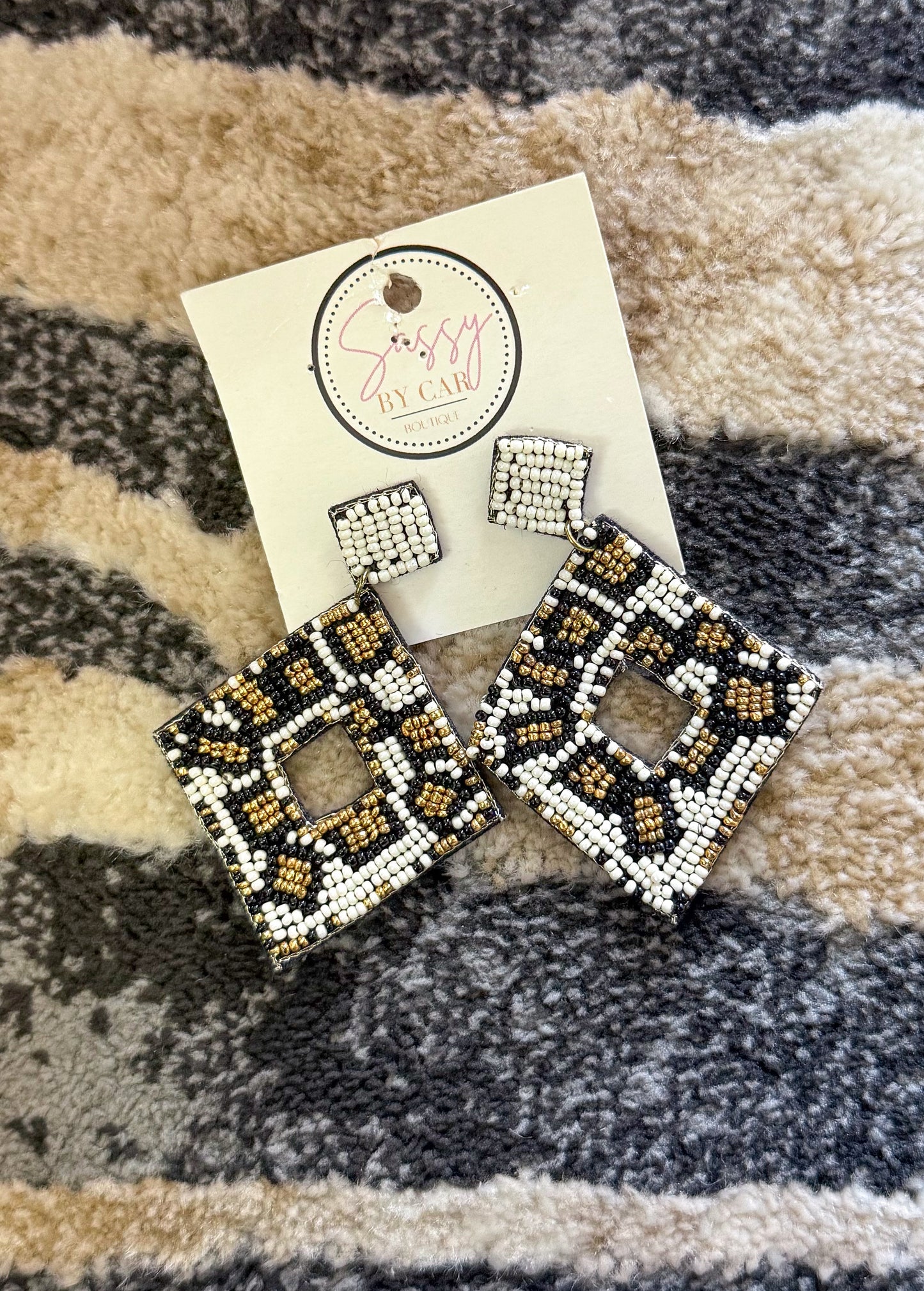 Cheetah Beaded Earrings