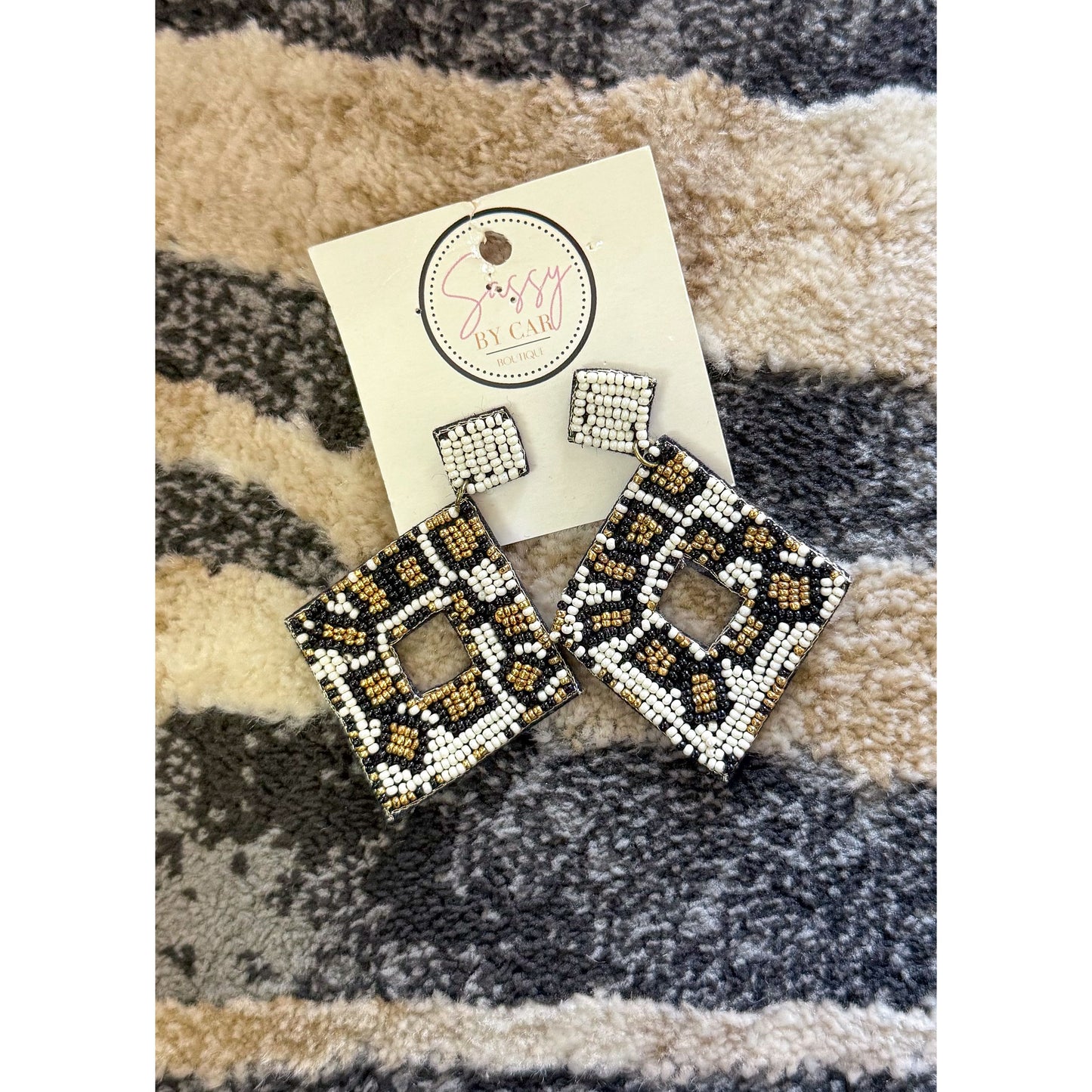 Cheetah Beaded Earrings