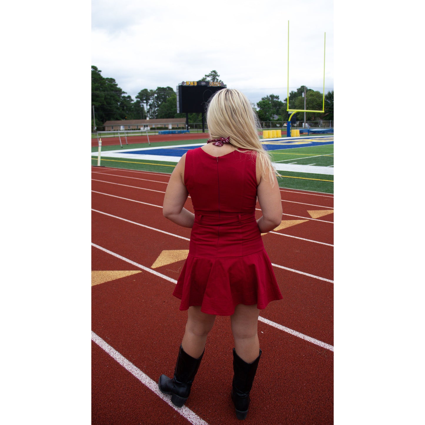 Peyton Denim Dress, Garnet
