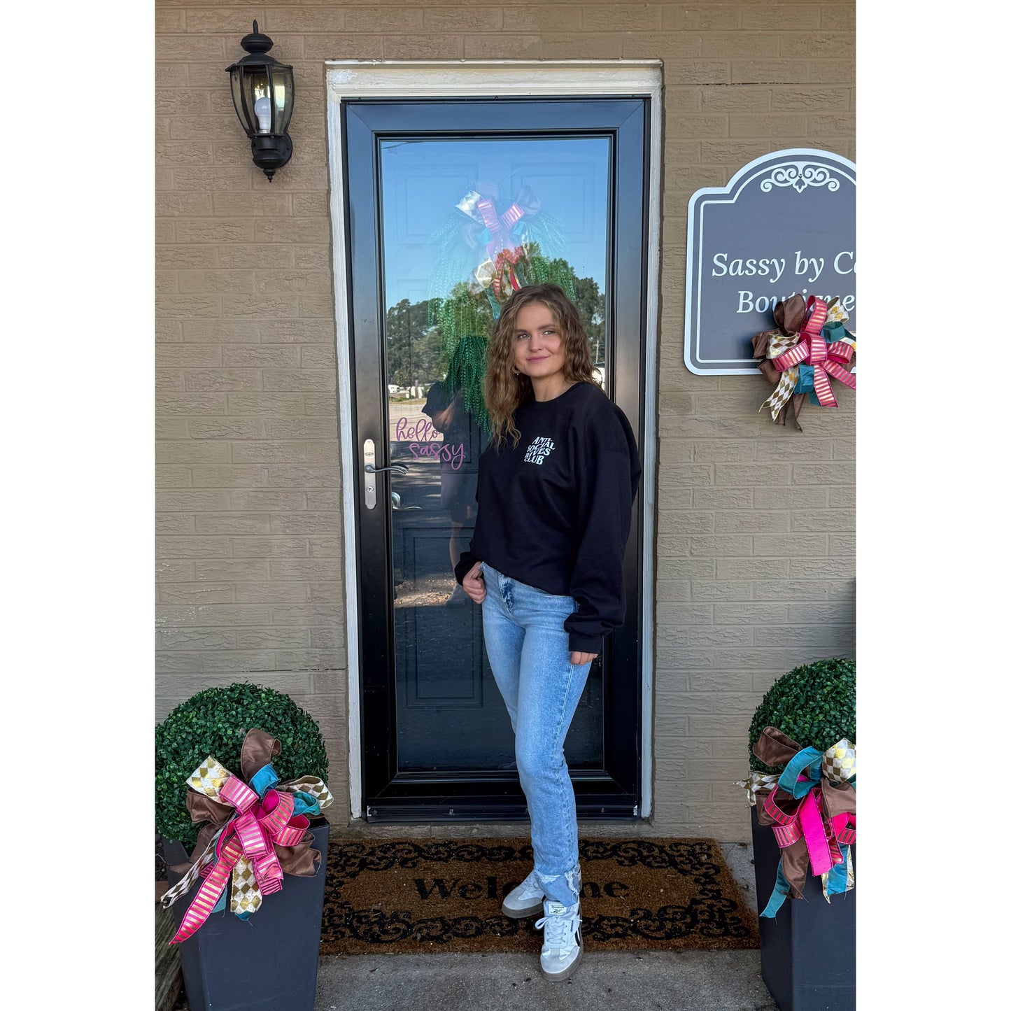 Anti Social Wives Club Sweatshirt, Black/White