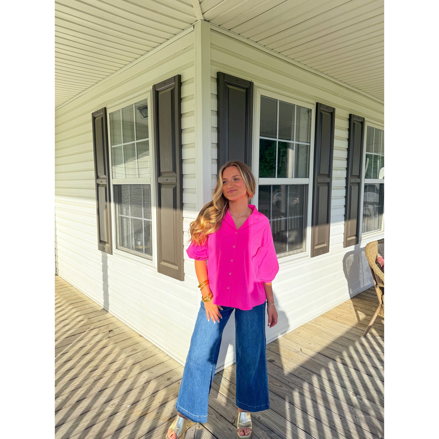 Hanna Blouse, Hot Pink